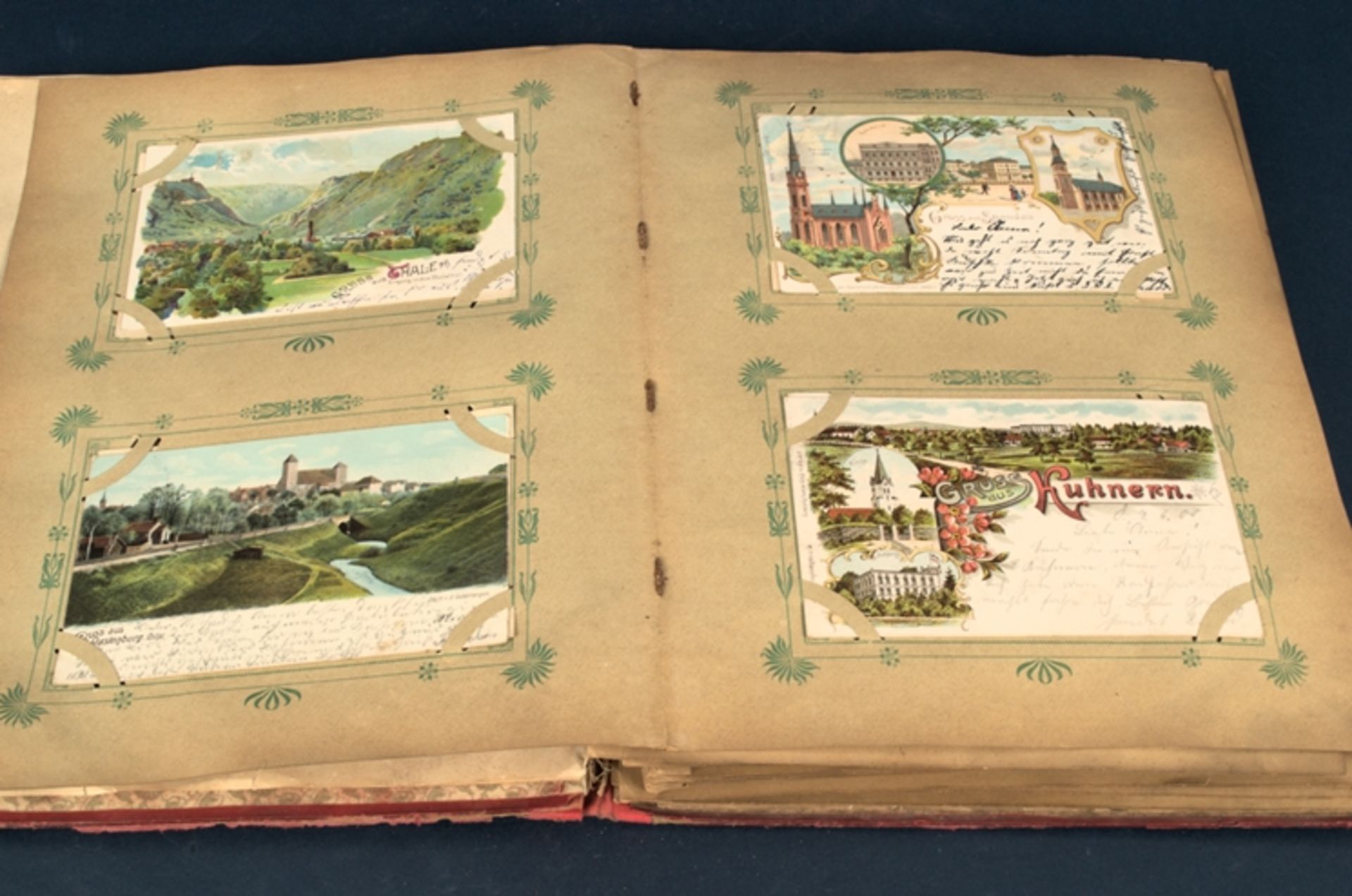 "Grüsse aus der Ferne" - Antikes Postkarten/Ansichtskartenalbum um 1900, ca. 10 - Bild 6 aus 7