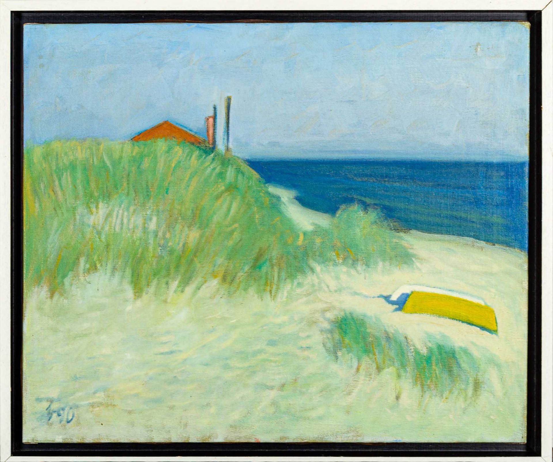 "Strandszene", Gemälde des PAUL BAAK (1912 - 1994), Öl auf Leinwand, ca. 50 x 6