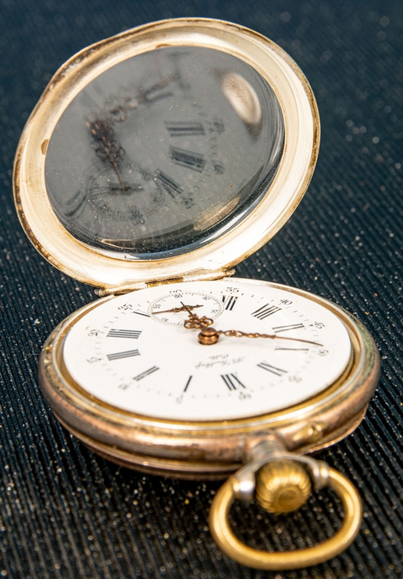 Offene Herrentaschenuhr um 1900/ 20, ungeprüftes Werk mit Handaufzug, läuft an. - Bild 3 aus 6