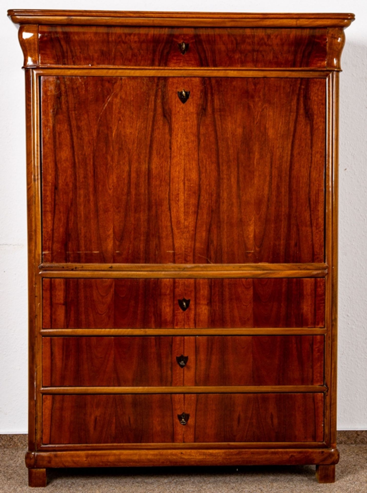 Antiker Sekretär, sog. Schreibschrank, süddeutsches Biedermeier um 1830/40, Nus - Image 10 of 26