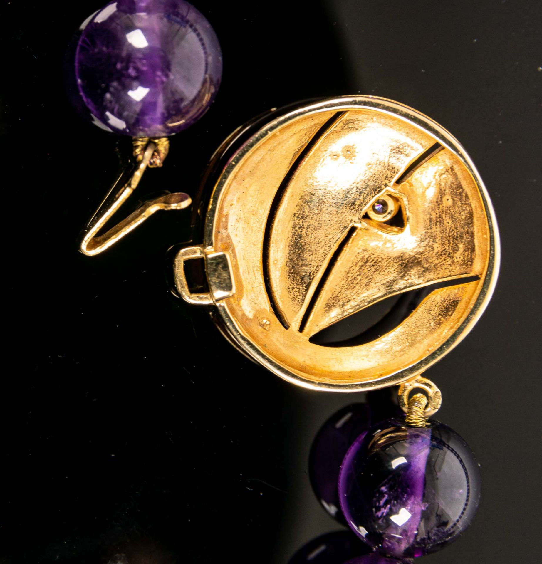 Amethyst-Collier mit rundem 585er Gelb- & Weißgold-Sicherheitsverschluss, diese - Image 3 of 5