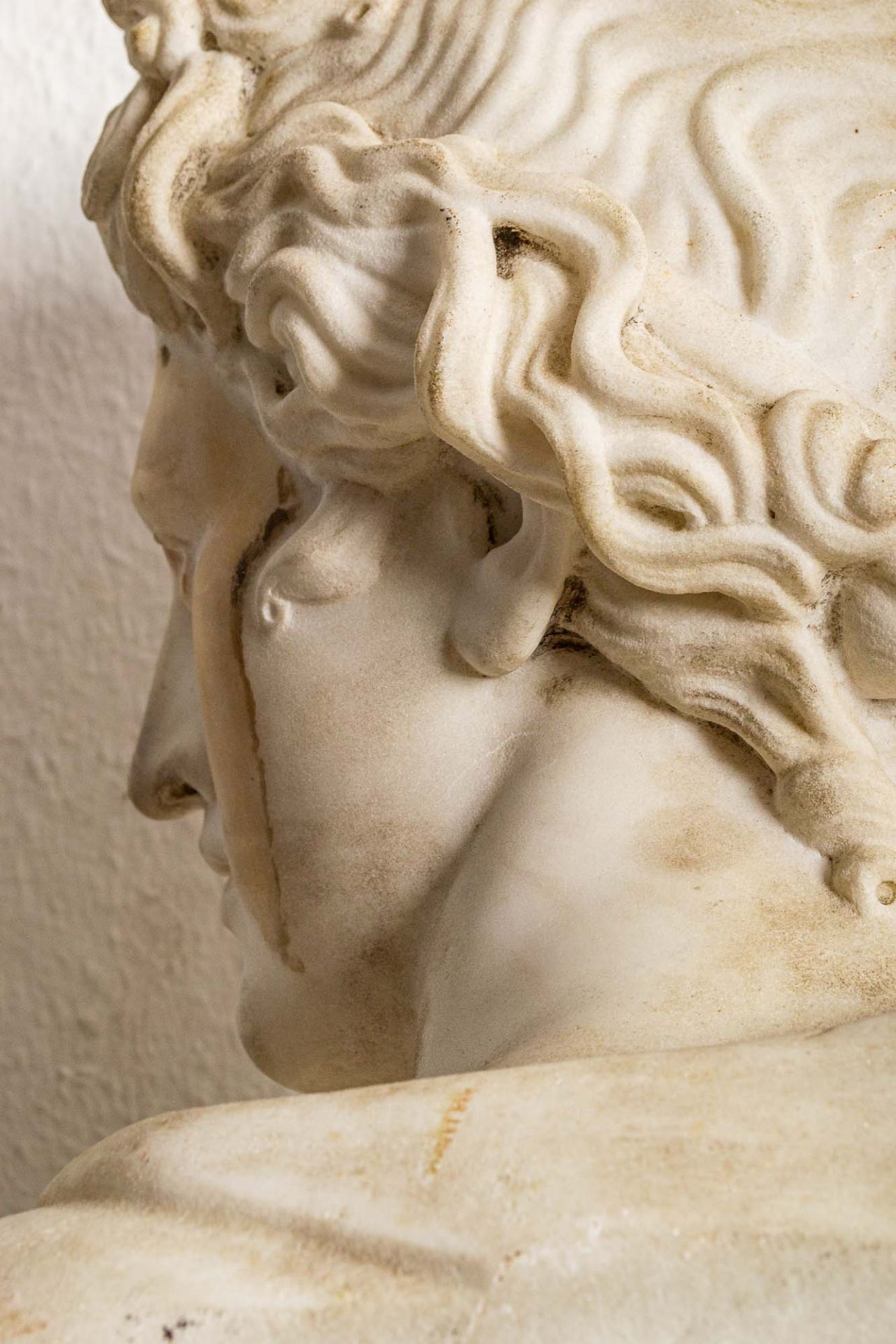 "APOLLO"; antike Marmorbüste des Gottes Apollo von Belvedere, Italien Ende 19. - Bild 16 aus 19