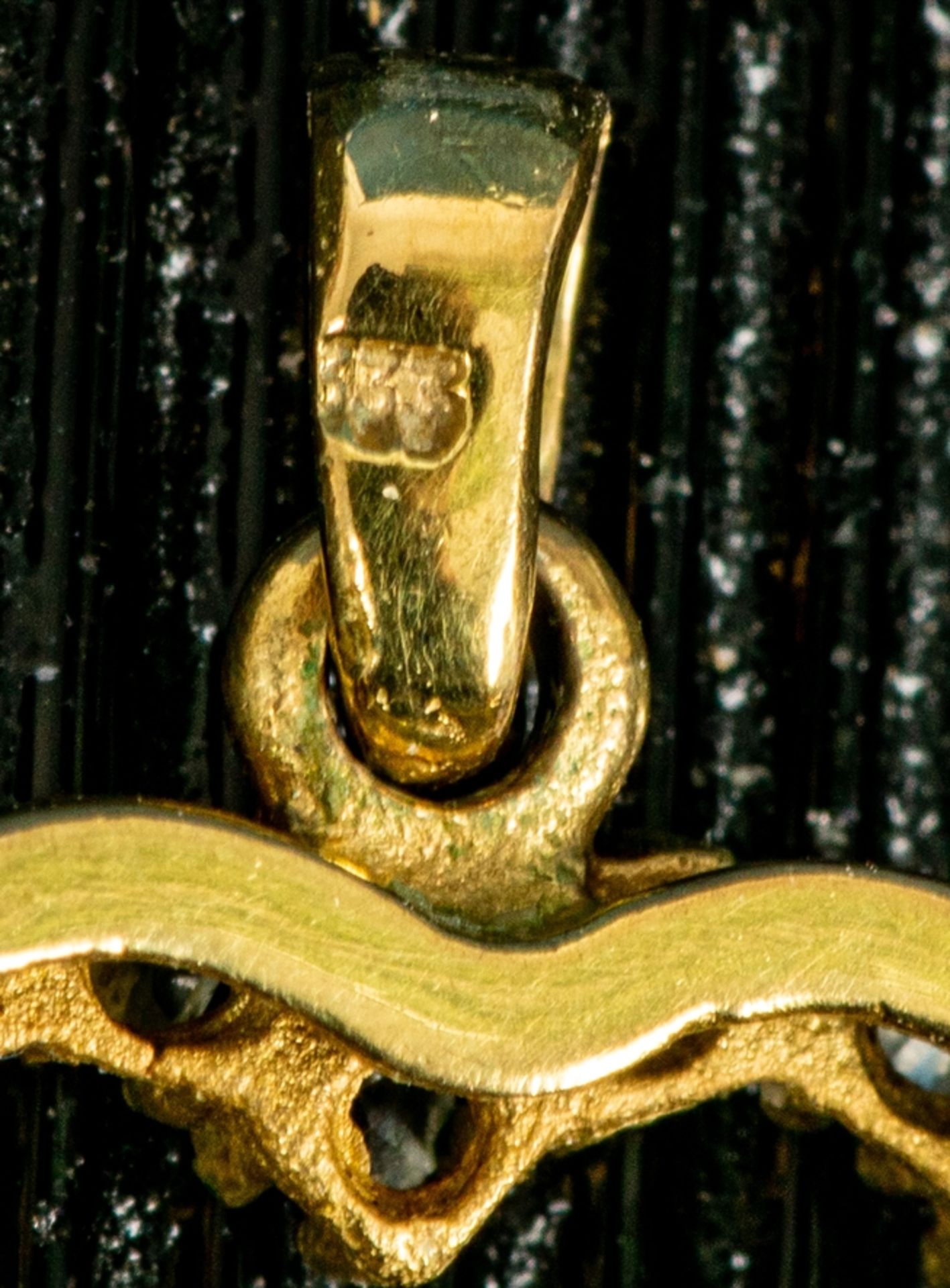 "HERZ"förmiger Kettenanhänger, 333er Gelbgold mit Glasstein-Besatz, Steine all - Bild 3 aus 3