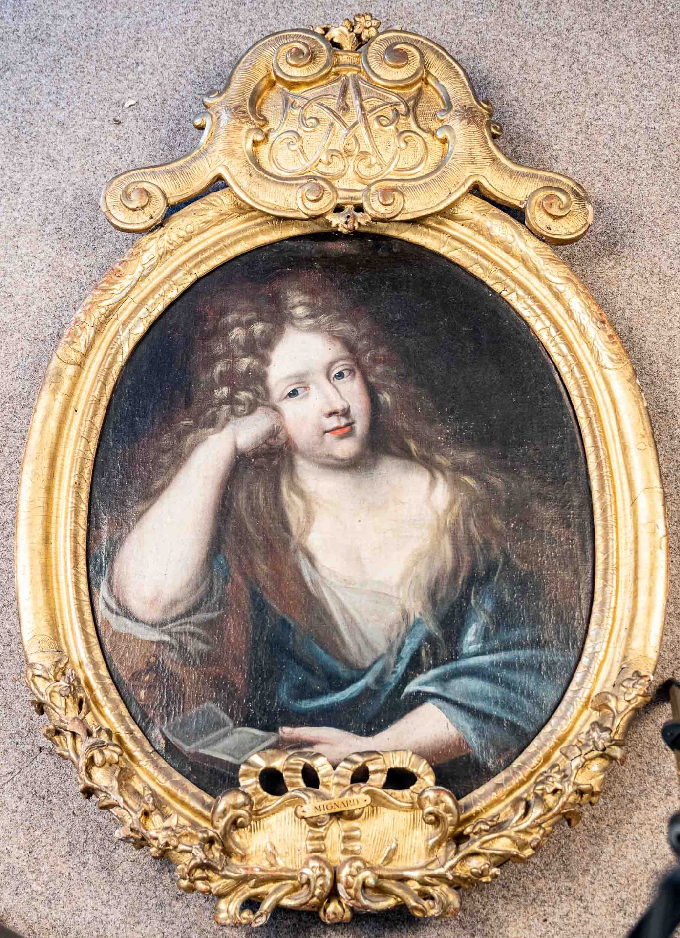 Großes ovales Portrait, Pierre Mignard ( Ä., Troyes 1612 - 1695 Paris) zuzuschr