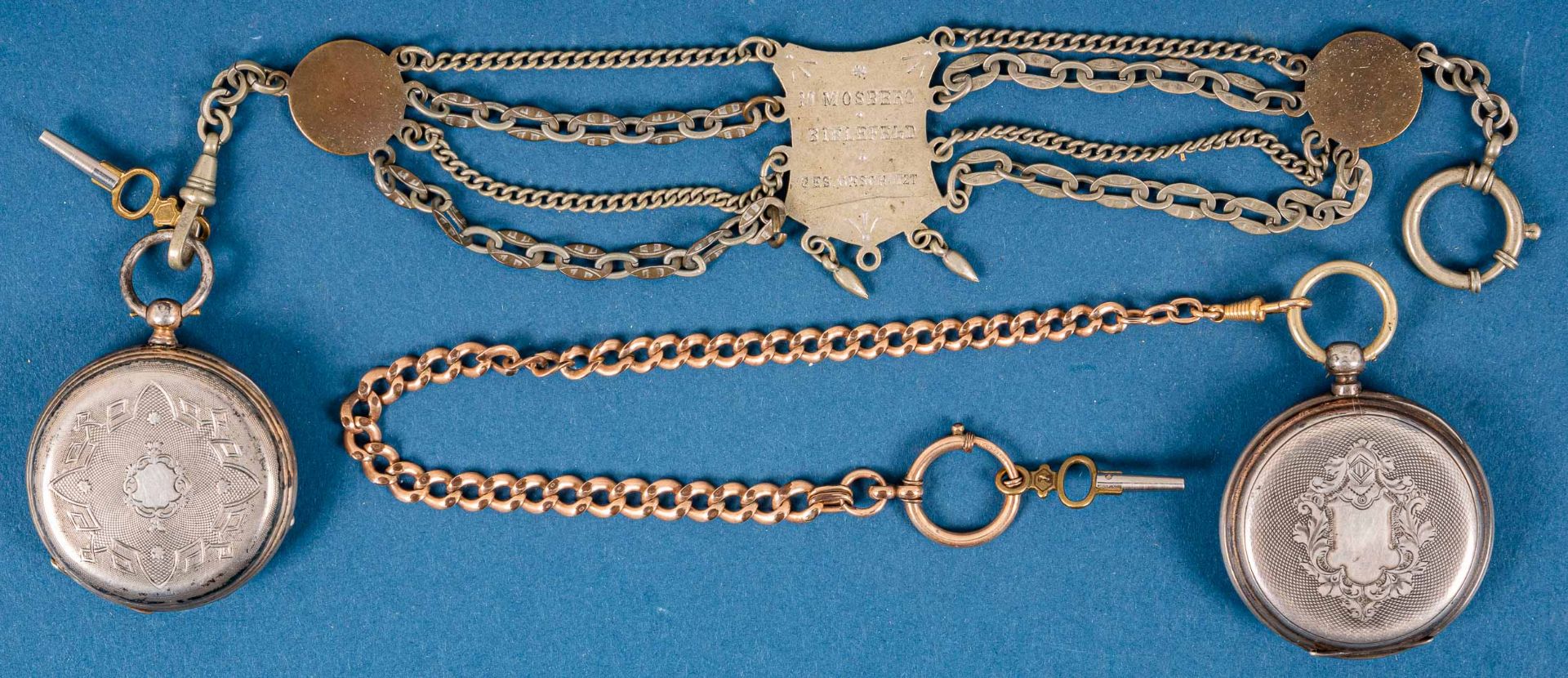 2 antike Taschenuhren mit Schlüsselaufzug, 1 Gehäuse in Silber, beide um 1900, - Image 7 of 21