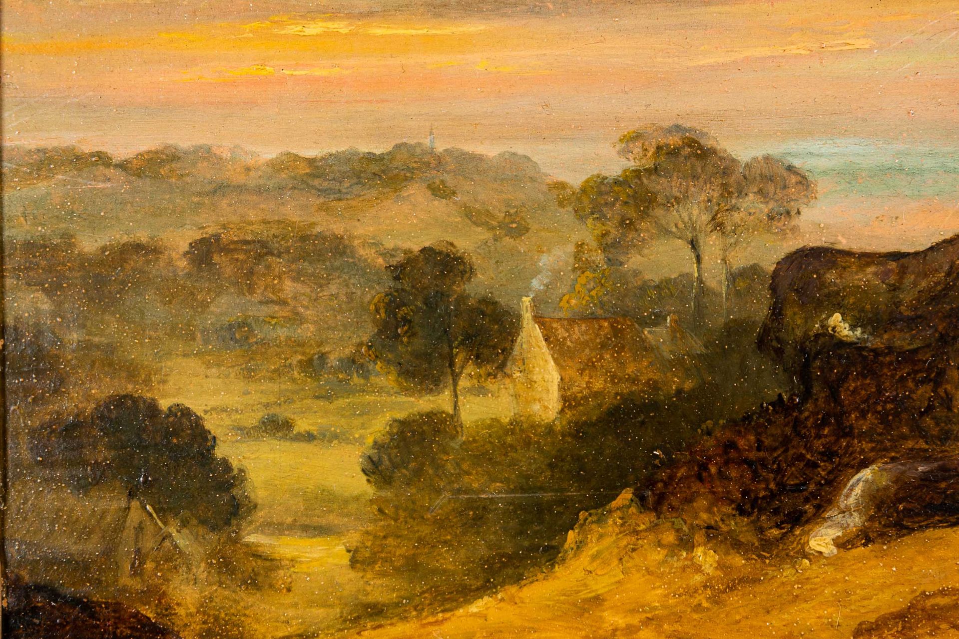 "Rastende Gesellschaft in weiter Landschaft", Gemälde Öl auf Eichenholztafel, c - Bild 8 aus 16