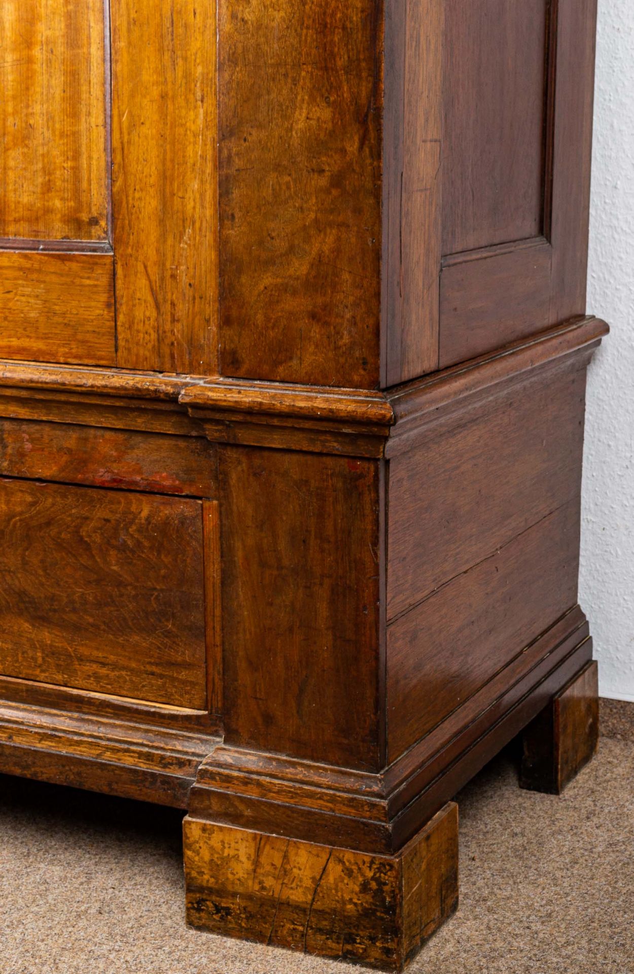 Seltener eintüriger Schrank, Biedermeier deutsch um 1800/ 20, Mahagoni massiv & - Image 14 of 16