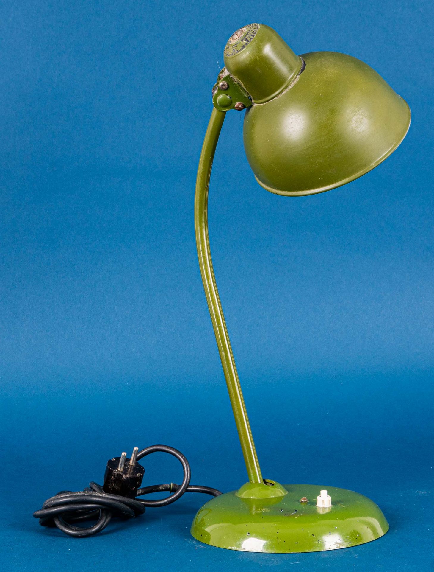 Original Kaiser I´DELL Schreibtischlampe, grünlackiertes (ehemals schwarzes) Me - Bild 4 aus 9