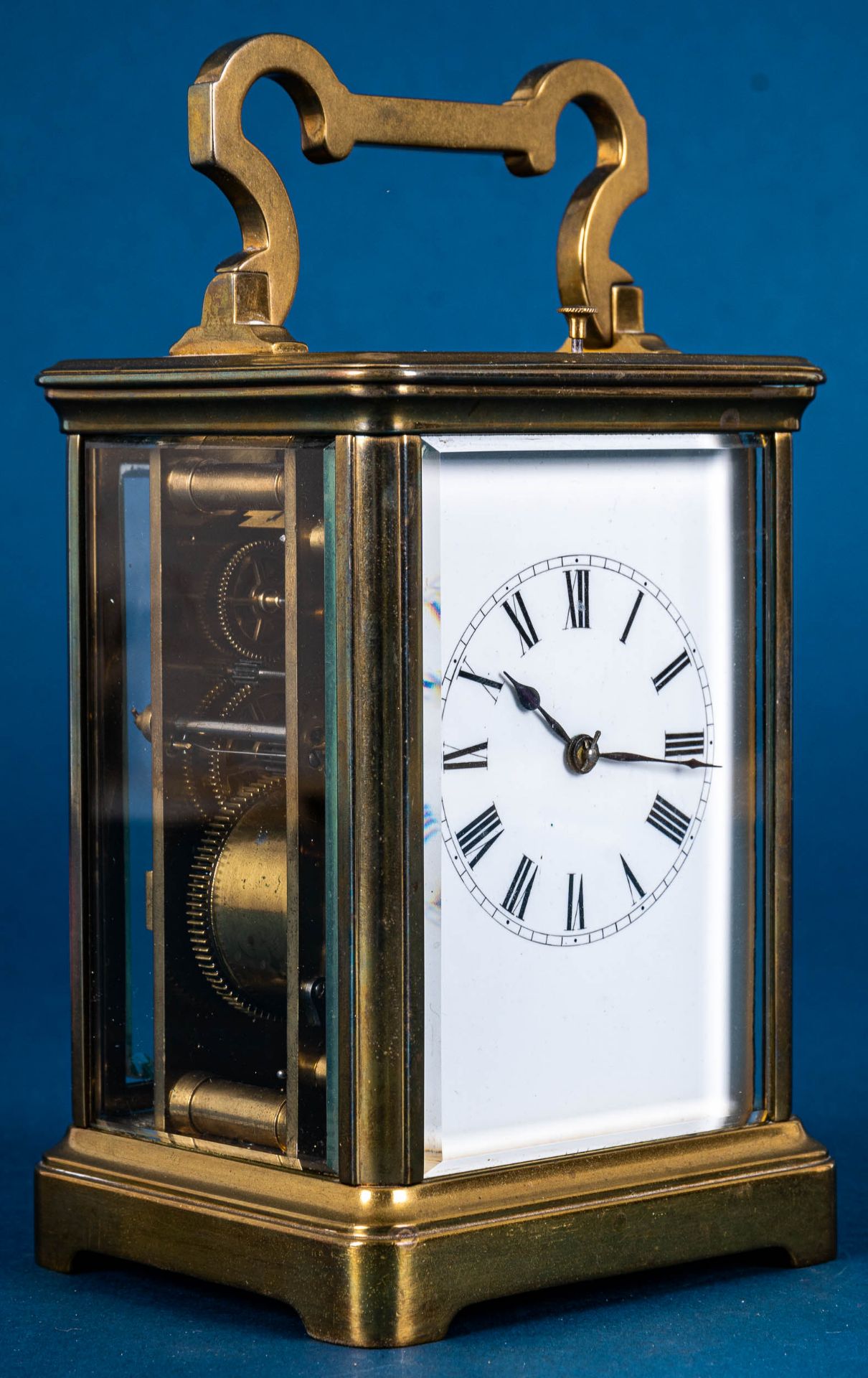 Antike Reiseuhr um 1900, sogenannte "Carriage - Clock", voll verglastes schwere - Image 2 of 19