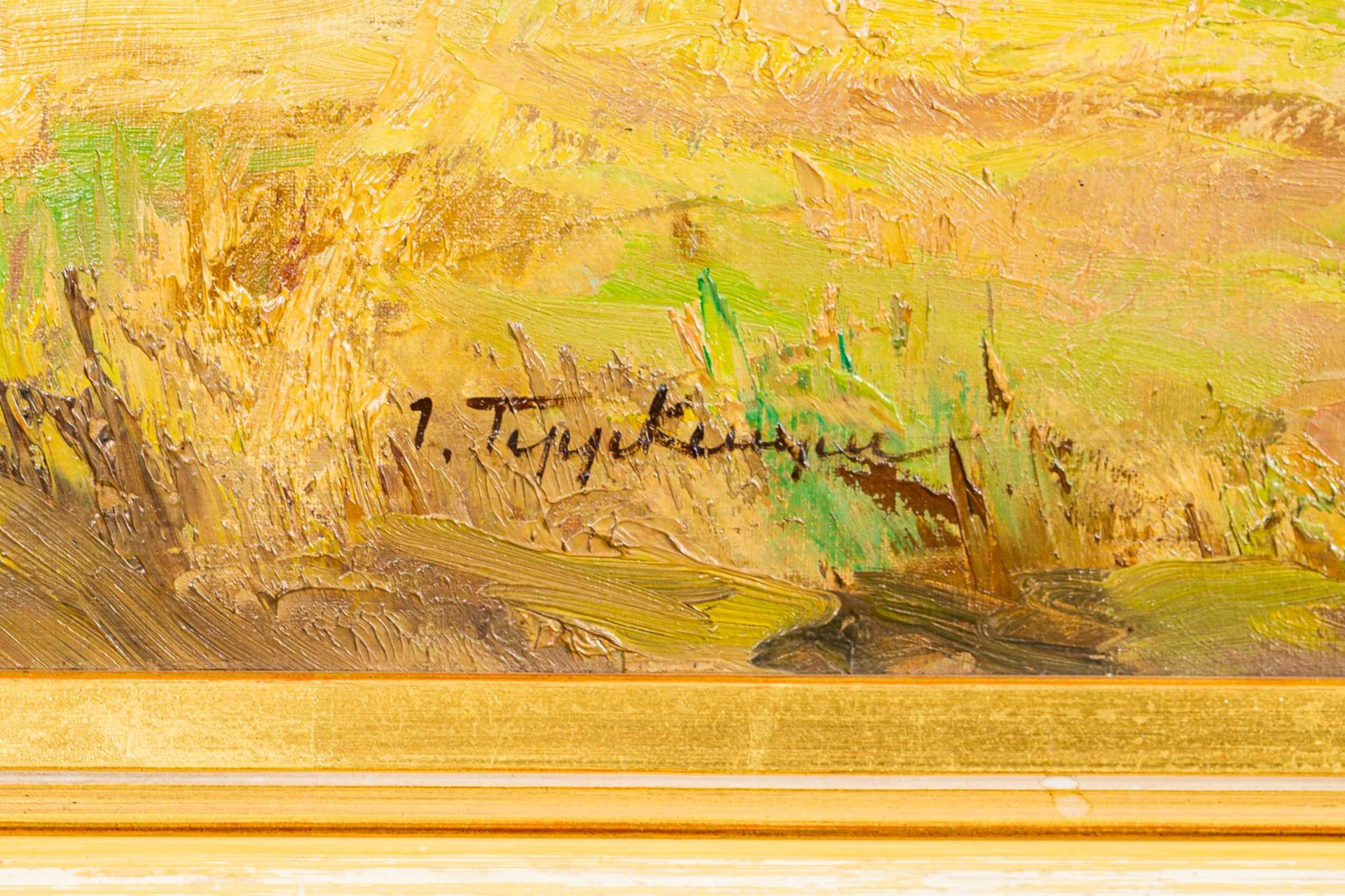 "Parforcejagd", Gemälde Öl auf Leinwand, ca. 60 x 70 cm, unten links sign.: "Ti - Bild 3 aus 6