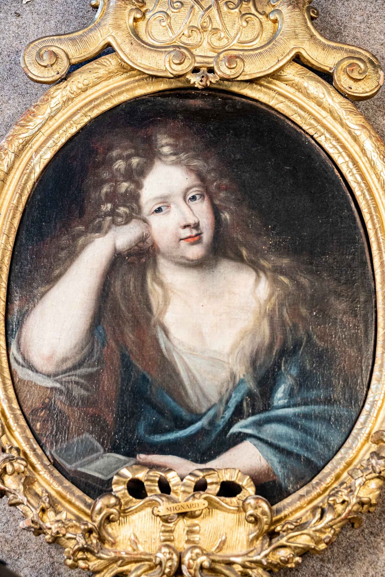 Großes ovales Portrait, Pierre Mignard ( Ä., Troyes 1612 - 1695 Paris) zuzuschr - Bild 38 aus 39