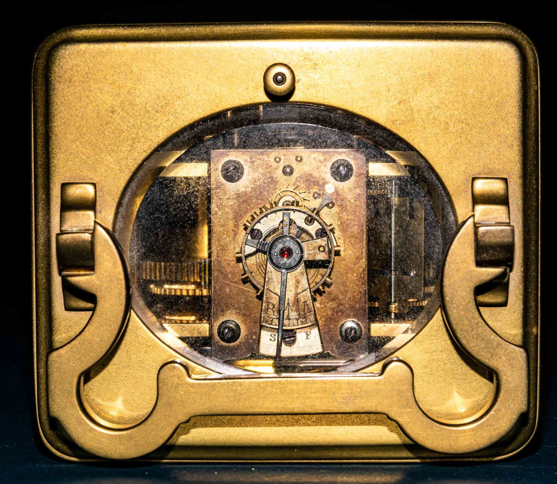 Antike Reiseuhr um 1900, sogenannte "Carriage - Clock", voll verglastes schwere - Image 15 of 19