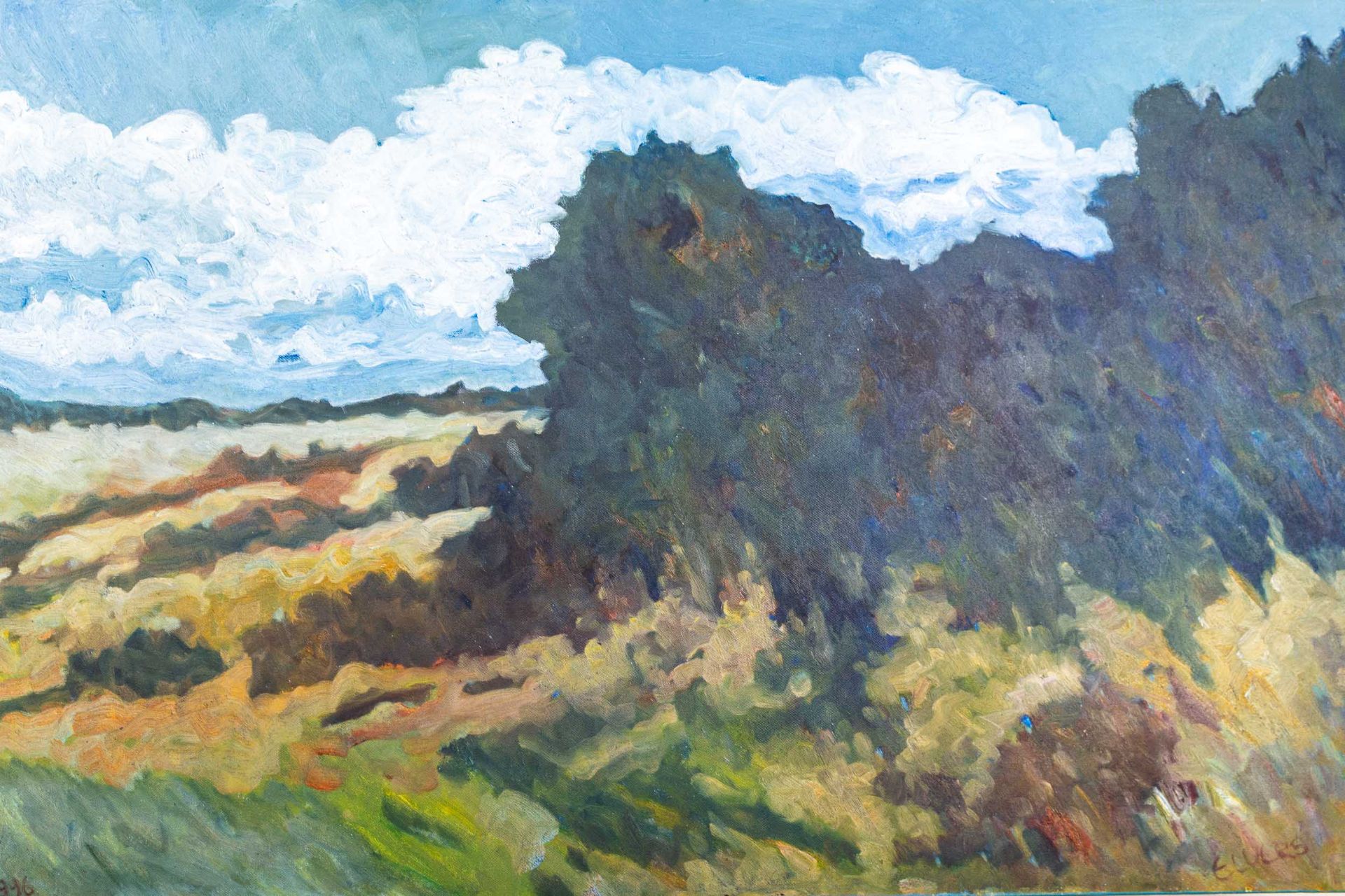 "Landschaft", Gemälde,Öl auf Leinwand, ca. 90 x 140 cm, signiert unten rechts " - Image 2 of 6