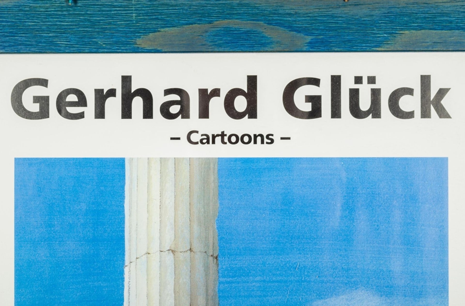 Hinter Glas gerahmter Farbdruck, bez.: Gerhard Glück Cartoons mit handschriftli - Image 7 of 7