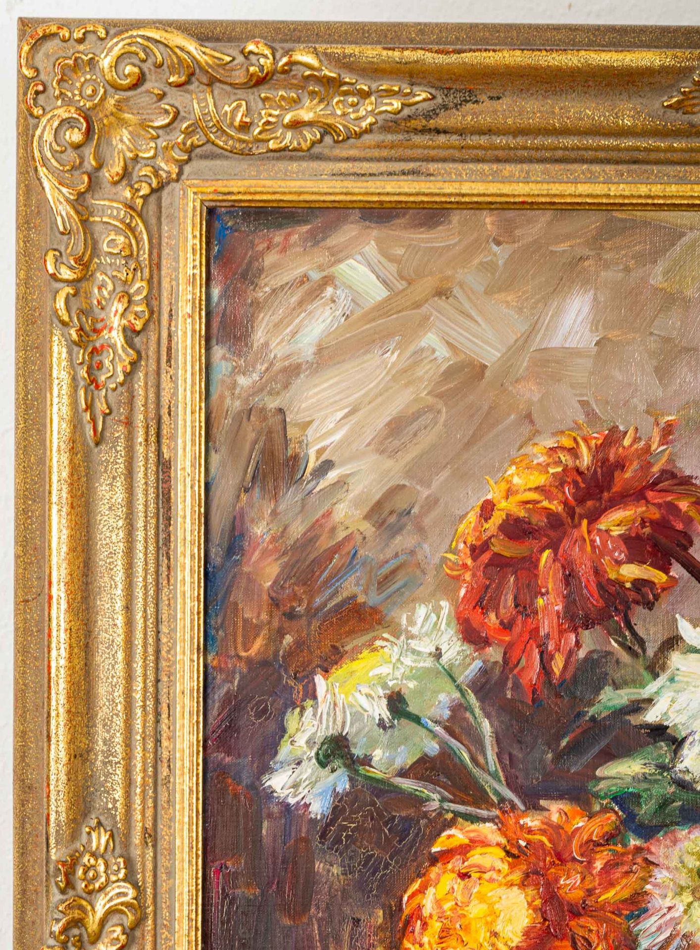 Großes Blumenstilleben, Gemälde Öl auf Leinwand, unten links signiert: M. Eberh - Bild 6 aus 9