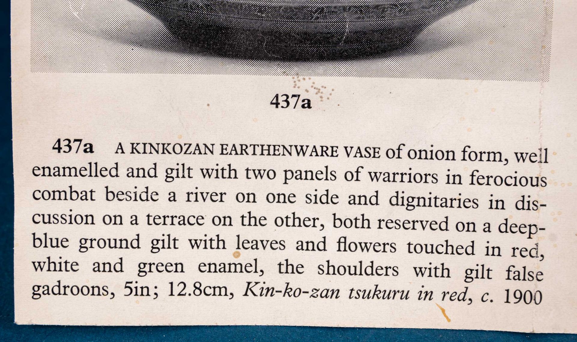 Antike Kinkozan - Irdenware um 1900; heller Scherben, kobaldblauer Fond, aufwän - Image 26 of 26