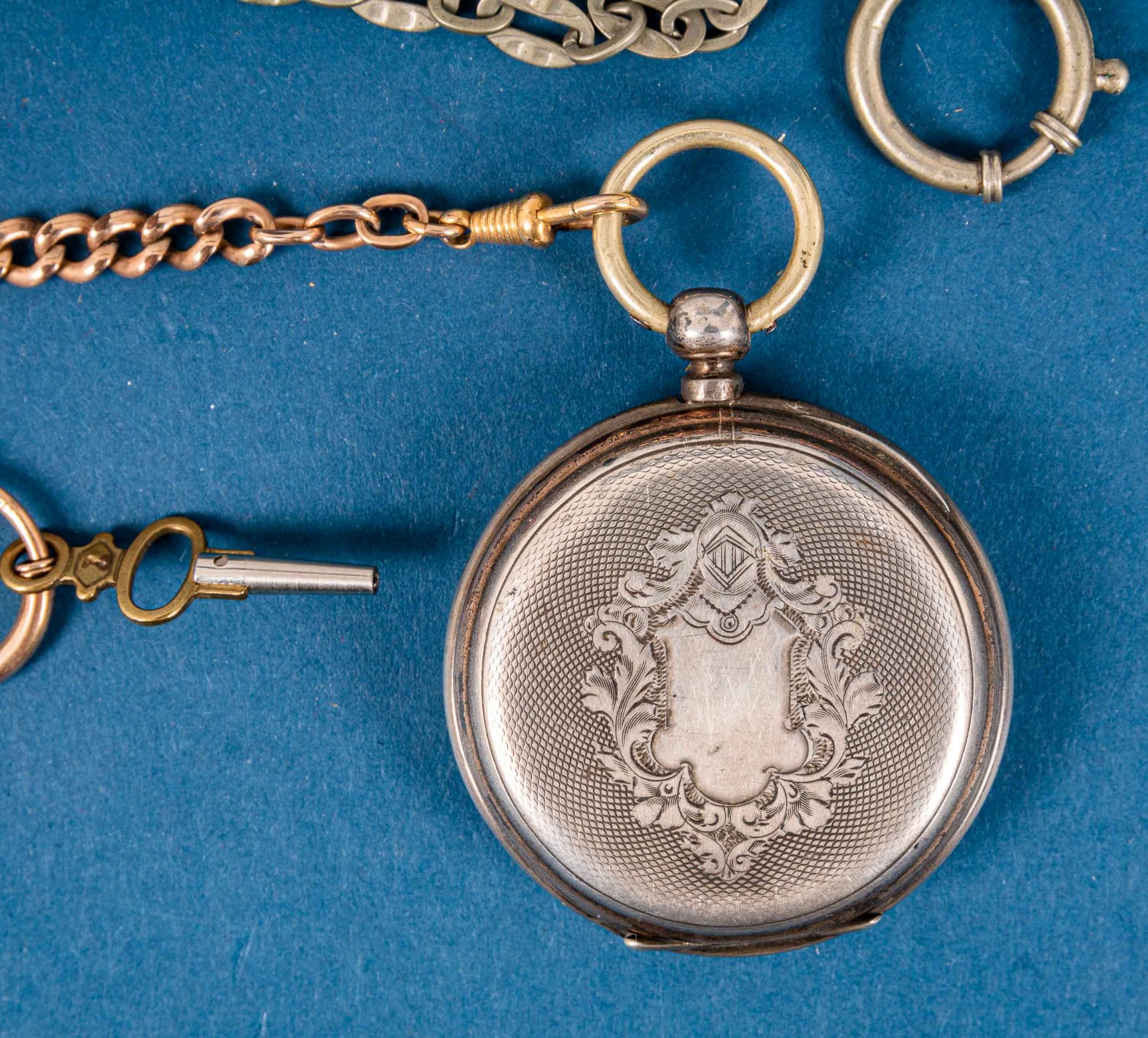 2 antike Taschenuhren mit Schlüsselaufzug, 1 Gehäuse in Silber, beide um 1900, - Bild 9 aus 21