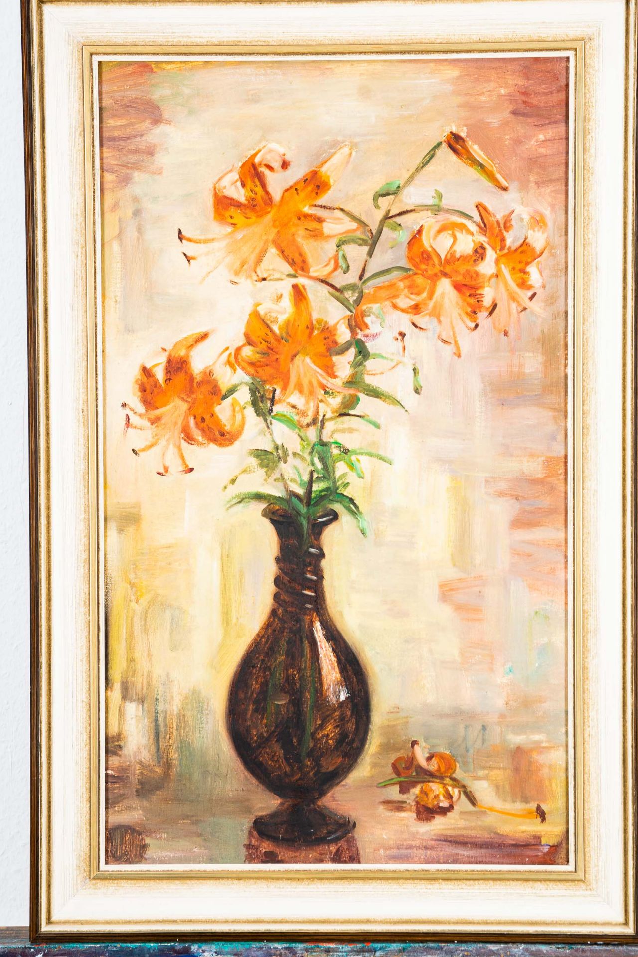 "Blumenstrauß in brauner Vase", unsigniertes Gemälde eines akademisch gebildete - Bild 2 aus 15
