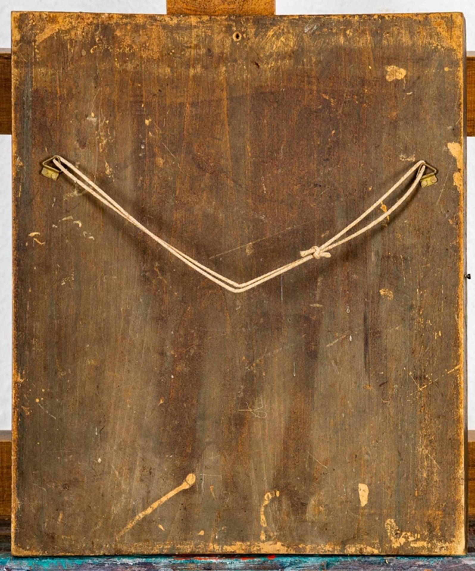 Antike griechische Ikone, Eitempera auf Holztafel, Ende 19. oder Anfang 20. Jhd - Image 10 of 10