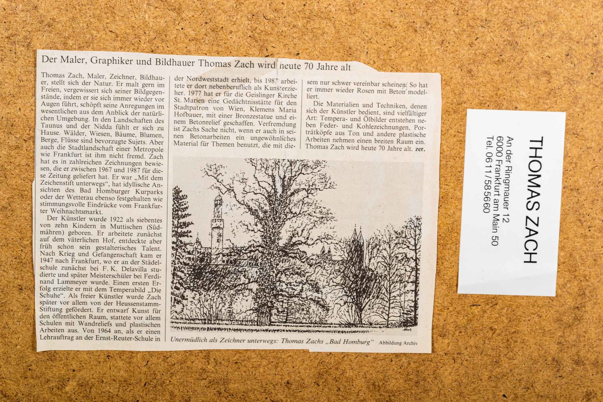 "Verschneiter Waldweg", Mischtechnik auf Papier; ca. 65 x 50 cm, unten rechts s - Bild 5 aus 5