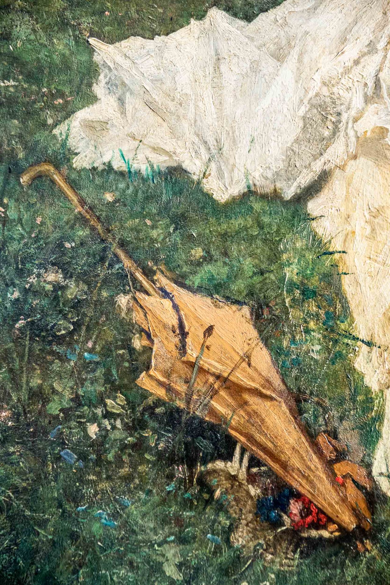 "Sommerliche Rast mit Mops", Gemälde Öl auf Leinwand, ca. 64 x 91 cm; unten rec - Bild 14 aus 15