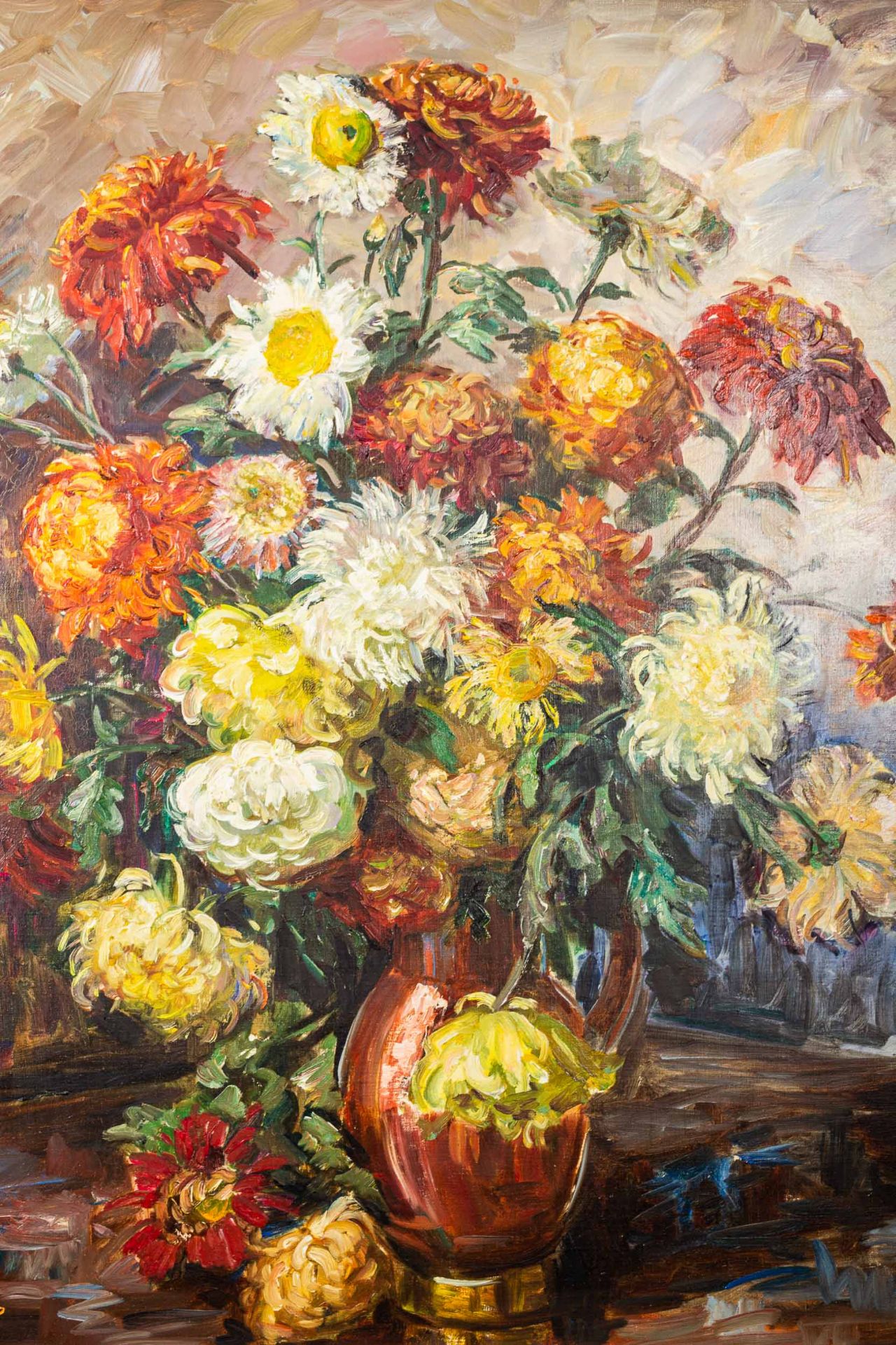 Großes Blumenstilleben, Gemälde Öl auf Leinwand, unten links signiert: M. Eberh - Bild 2 aus 9