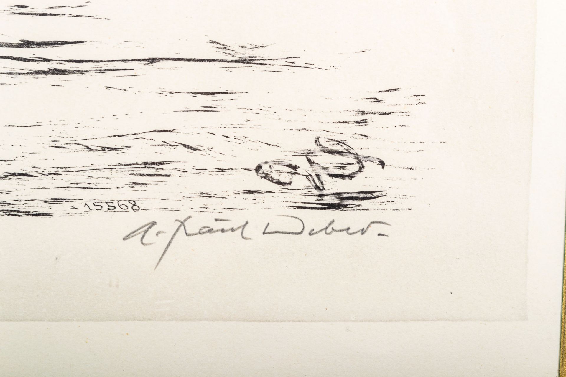 Karikatur des "Käpt ´n Ahab", hinter Glas gerahmte Original- Lithographie des A - Image 4 of 5