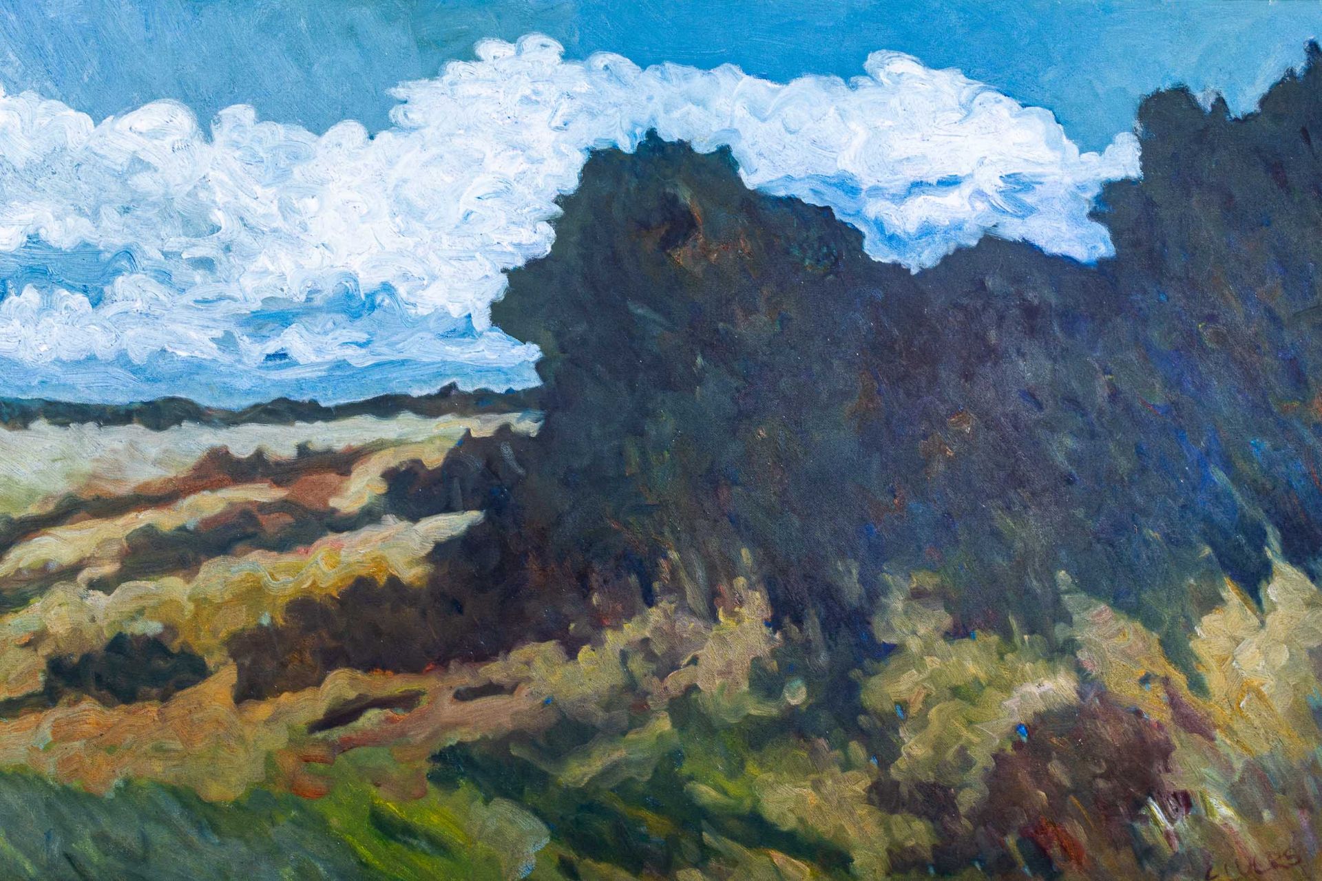 "Landschaft", Gemälde,Öl auf Leinwand, ca. 90 x 140 cm, signiert unten rechts " - Image 5 of 6