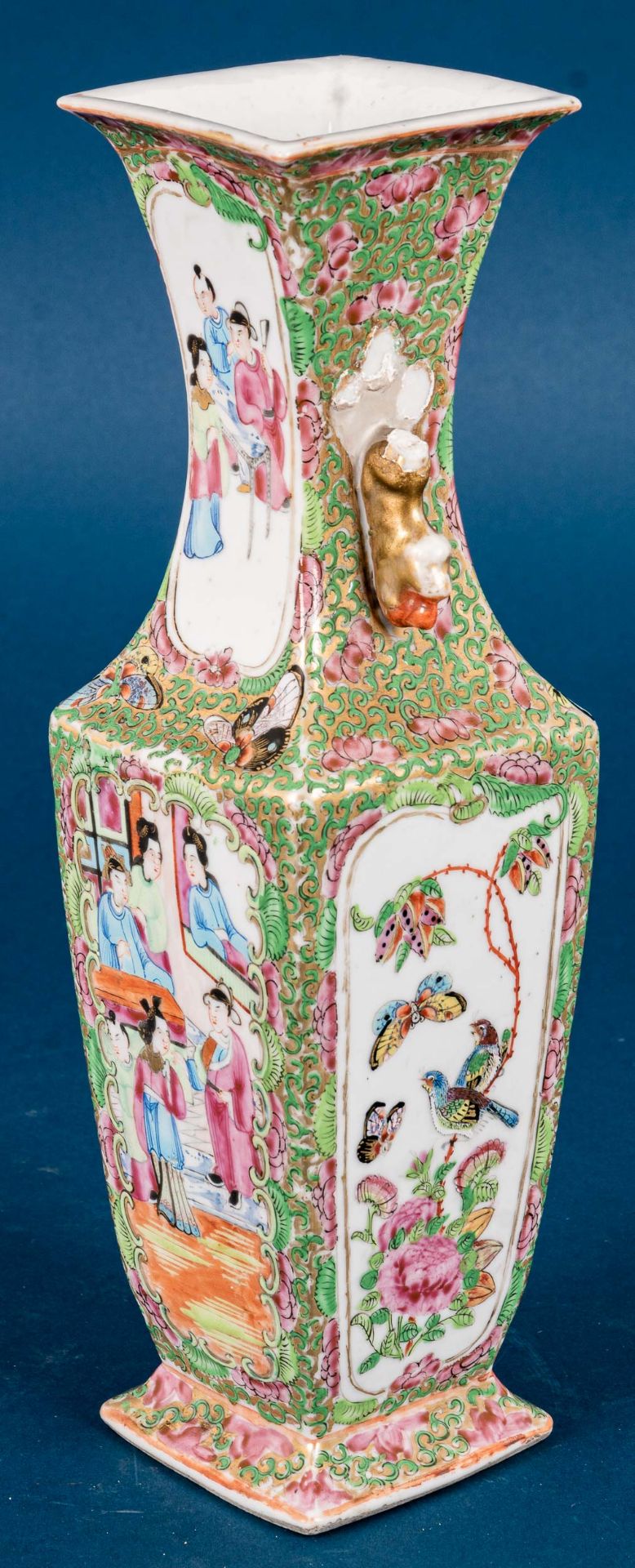 Antike chinesische Tischvase, ungemarktes Weißporzellan mit detailreichen flora - Image 17 of 19