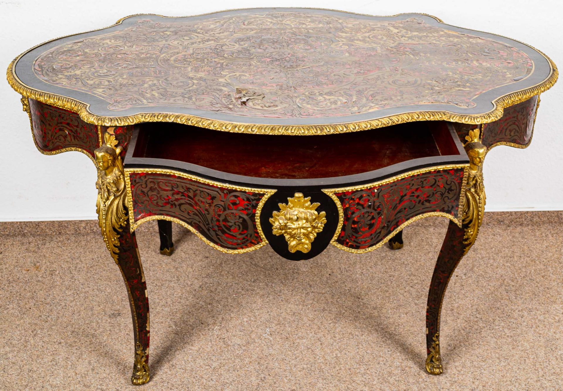 Prächtiger ovaler Salontisch/ Schreibtisch/ Mitteltisch, Frankreich, Napoleon I - Bild 9 aus 32