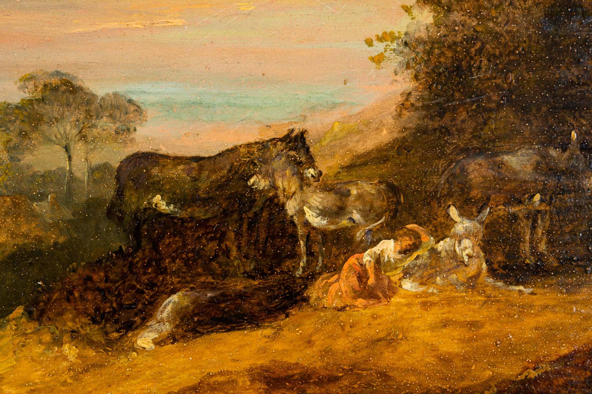 "Rastende Gesellschaft in weiter Landschaft", Gemälde Öl auf Eichenholztafel, c - Bild 6 aus 16