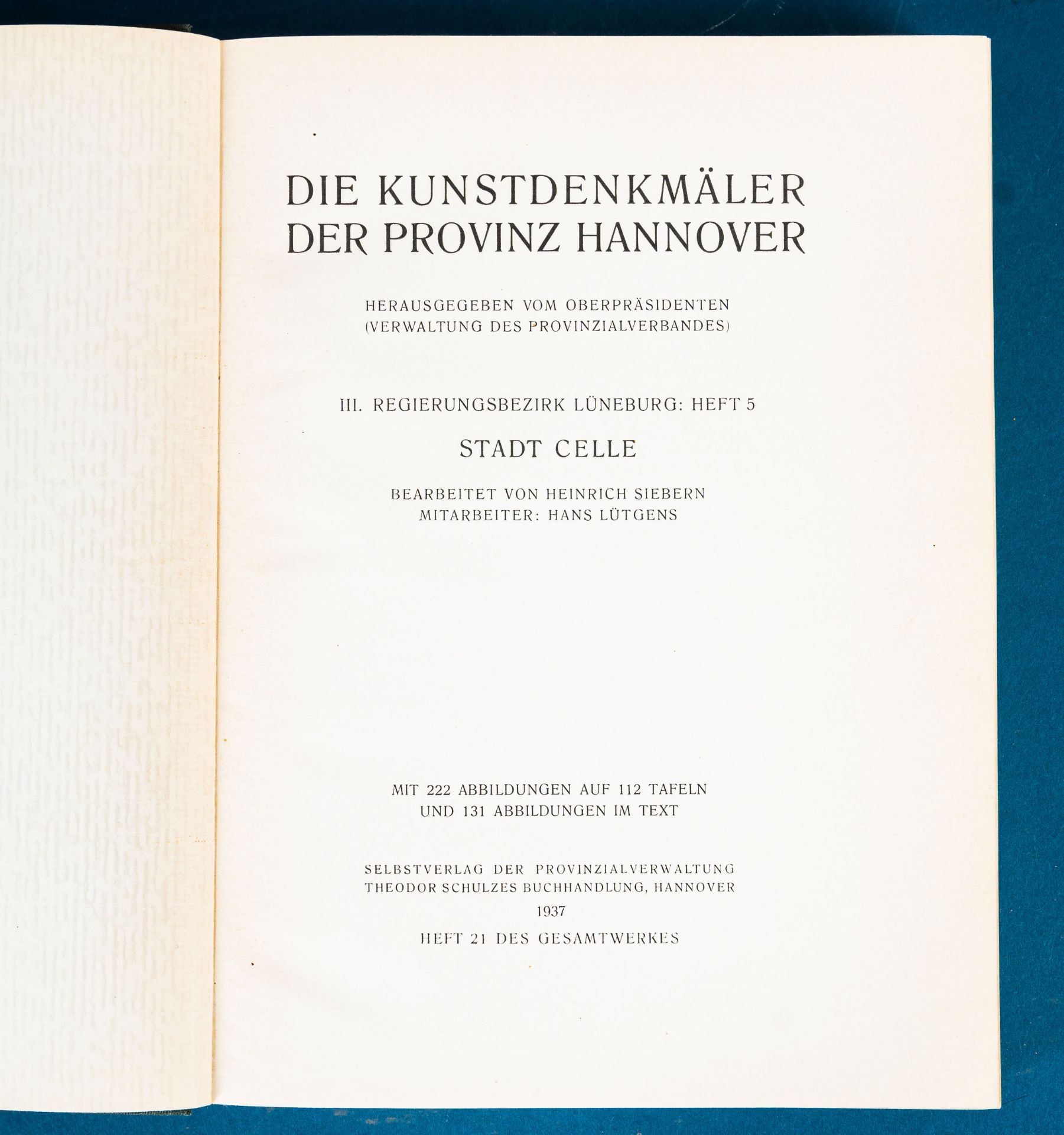 Die Kunstdenkmäler der Provinz Hannover "Stadt Celle" von 1937. Einband mit deu - Image 3 of 5