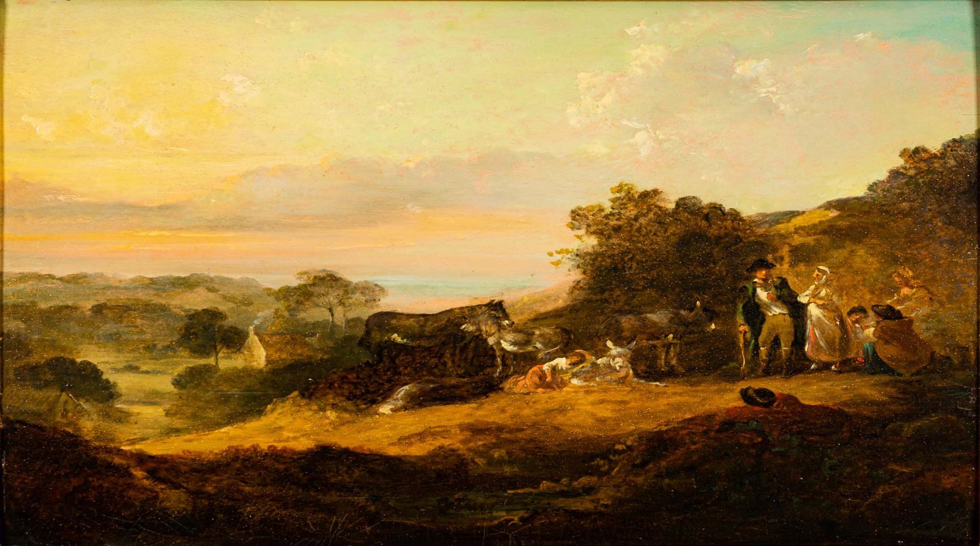 "Rastende Gesellschaft in weiter Landschaft", Gemälde Öl auf Eichenholztafel, c - Bild 2 aus 16