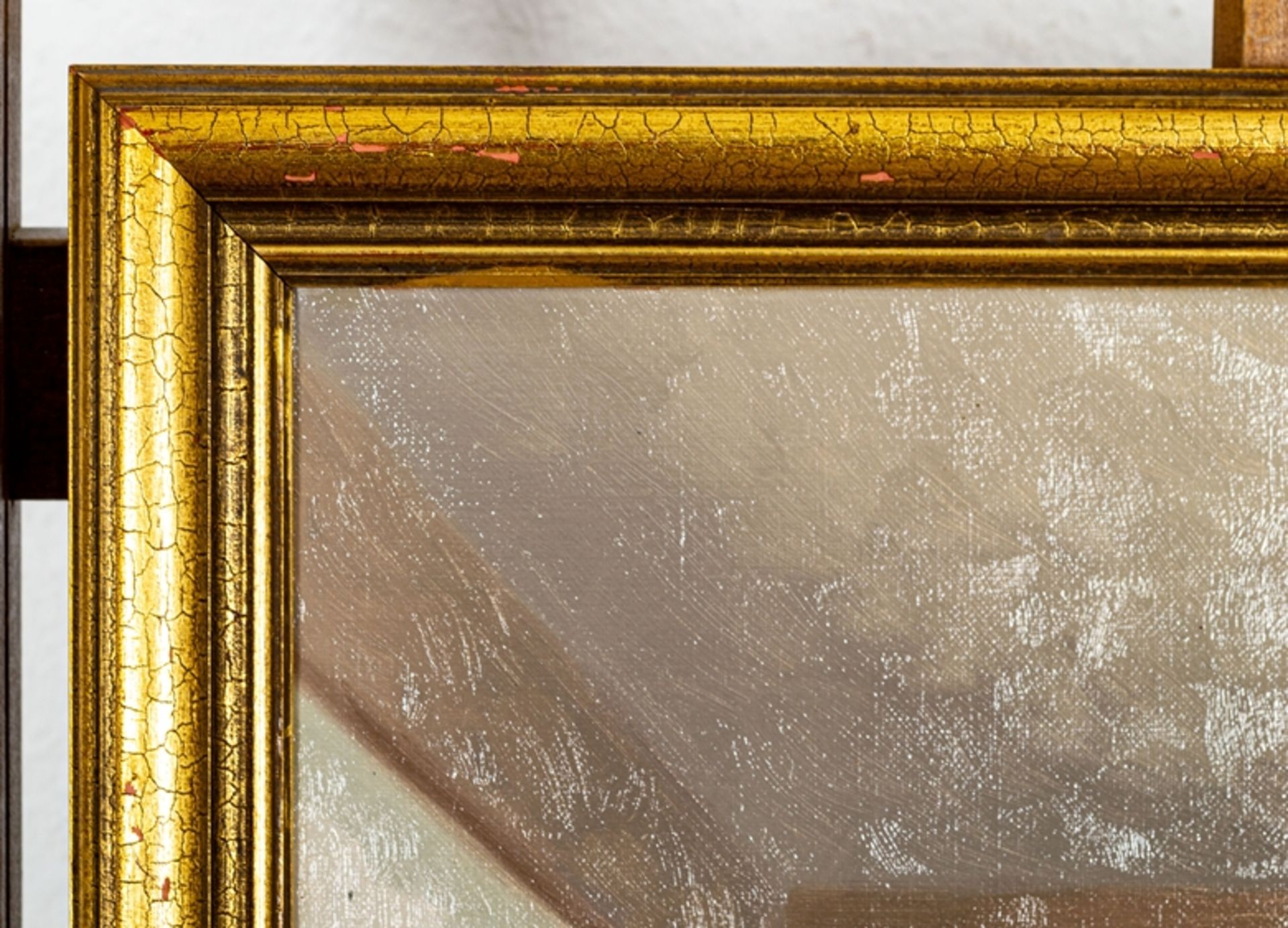 "Interieur mit Louis XV Kommode", Gemälde, Mitte 20. Jhd., Öl auf Leinwand, ca. - Bild 5 aus 6