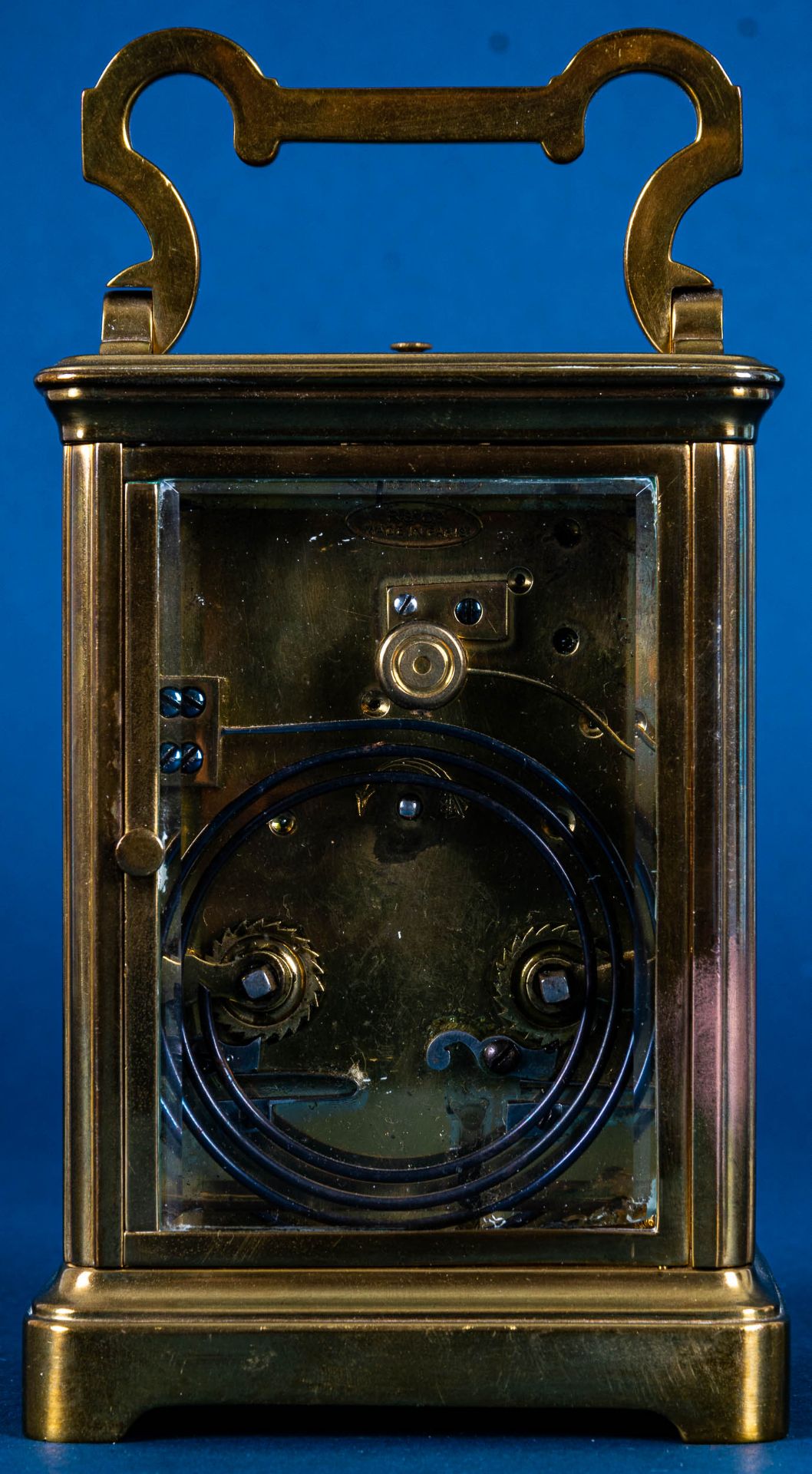 Antike Reiseuhr um 1900, sogenannte "Carriage - Clock", voll verglastes schwere - Image 5 of 19