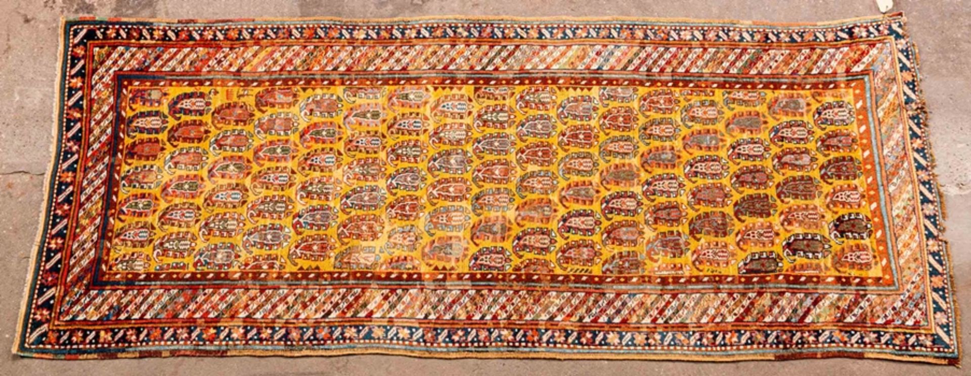 Gendje Antik, Zentralkaukasus, 2. Hälfte 19. Jhdt., ca. 252 x 103 cm, Schafschu