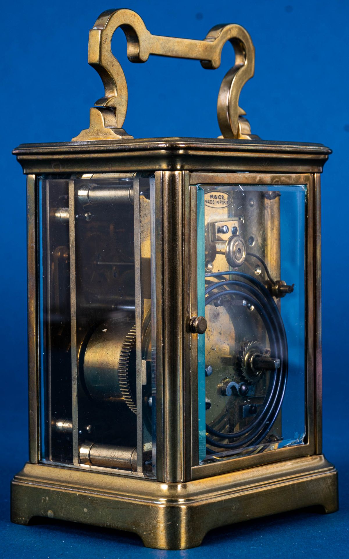 Antike Reiseuhr um 1900, sogenannte "Carriage - Clock", voll verglastes schwere - Image 6 of 19