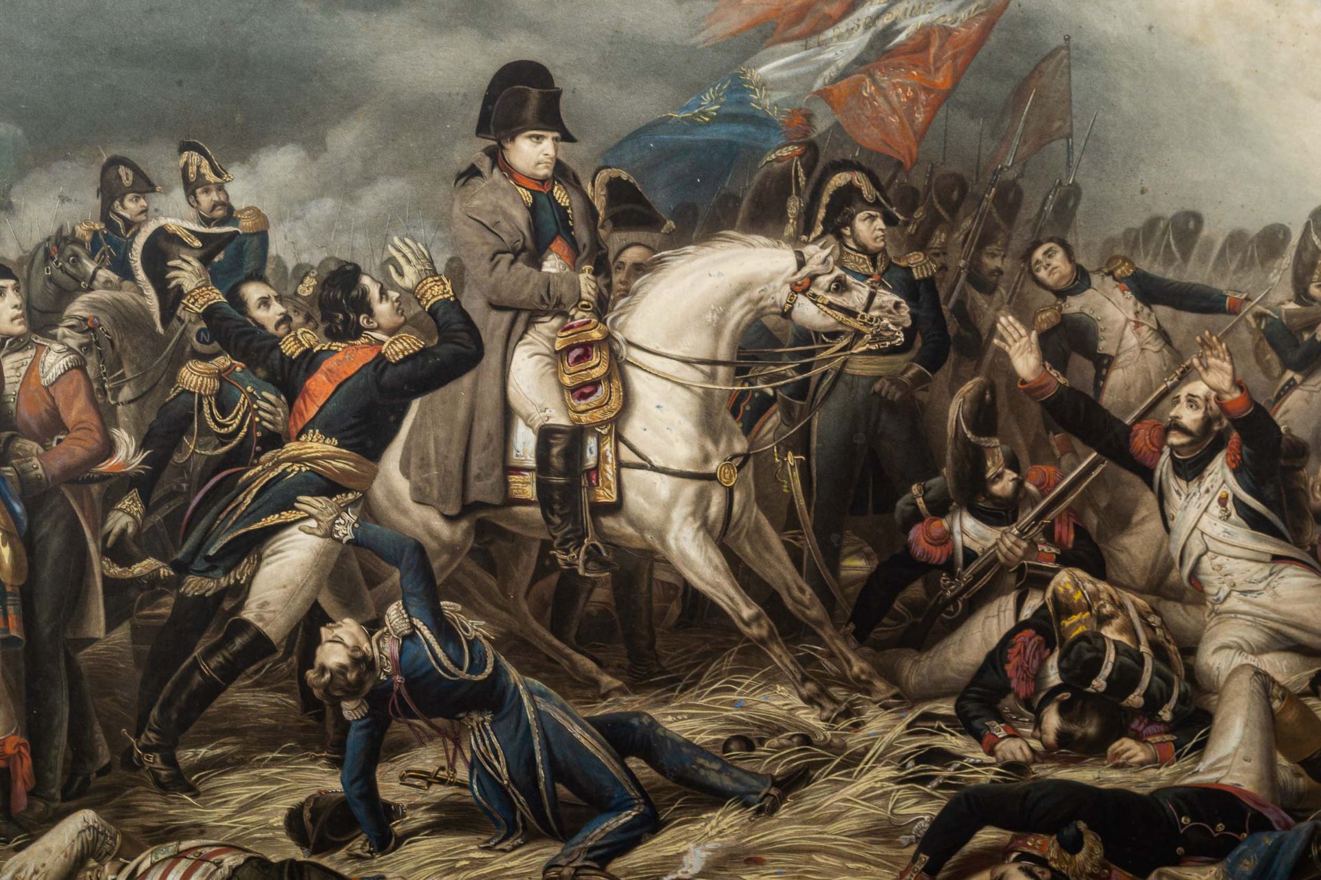 "Bataille de Waterloo" ( 18. Juin 1815); großer dekorativer hinter Glas gerahmt - Image 4 of 11