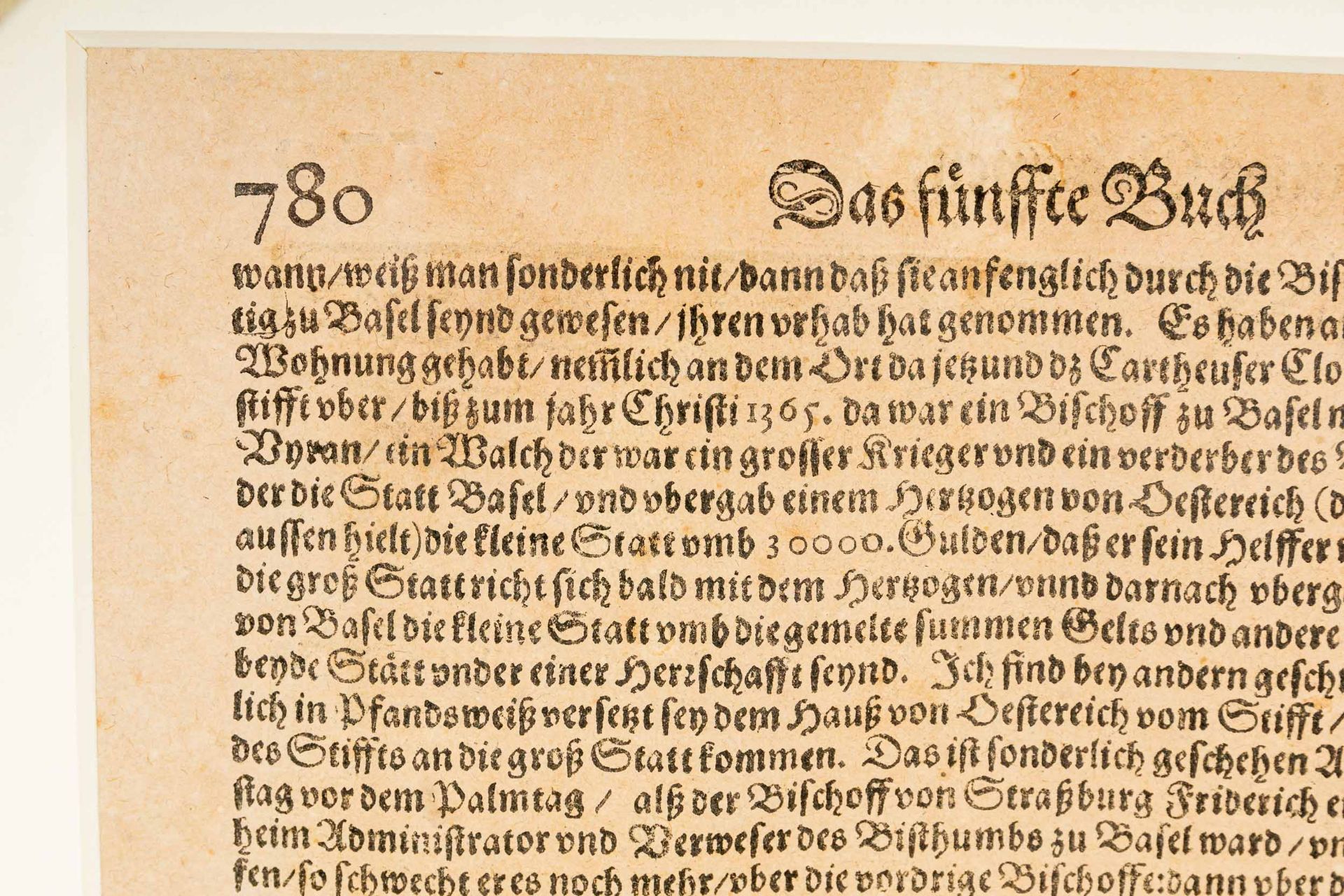 "Die Statt Basel" - hinter Glas gerahmter Holzschnitt des Sebastian Münster ( Nieder-Ingelheim 1488 - Bild 15 aus 16