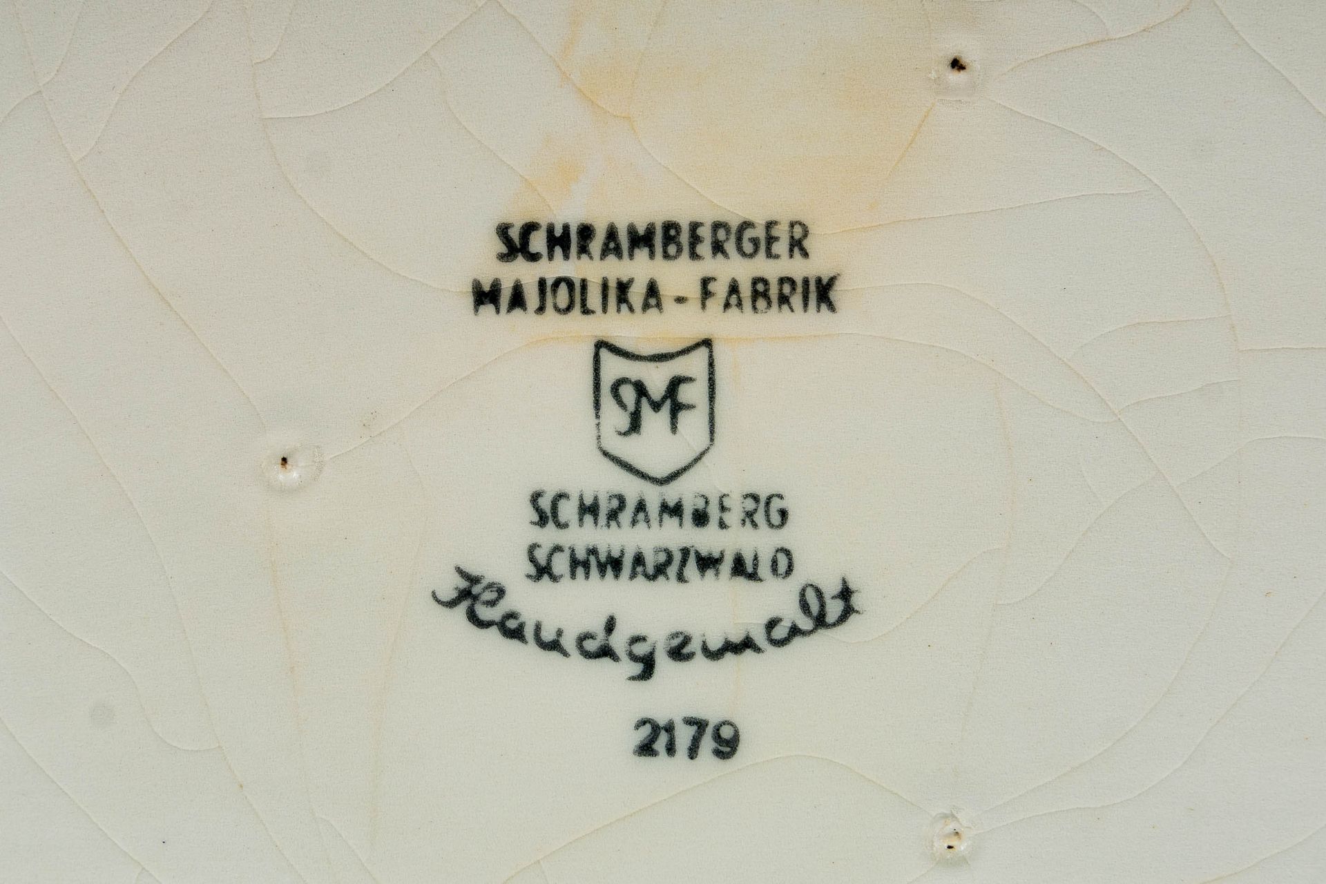 "Frankfurter Würstchen", rechteckige Steingut-Deckeldose der "Schrammberger Majolika - Fabrik", Mod - Bild 5 aus 9