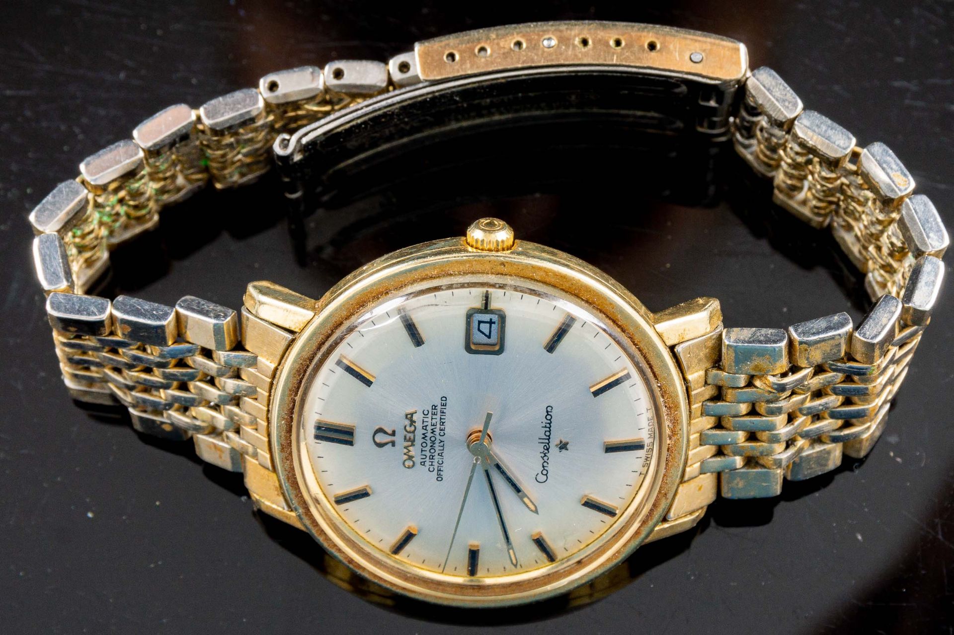 OMEGA - CONSTELLATION Herrenarmbanduhr, Automatikwerk, Datum bei der "3", zentrale Sekunde, 1960er/ - Bild 5 aus 8