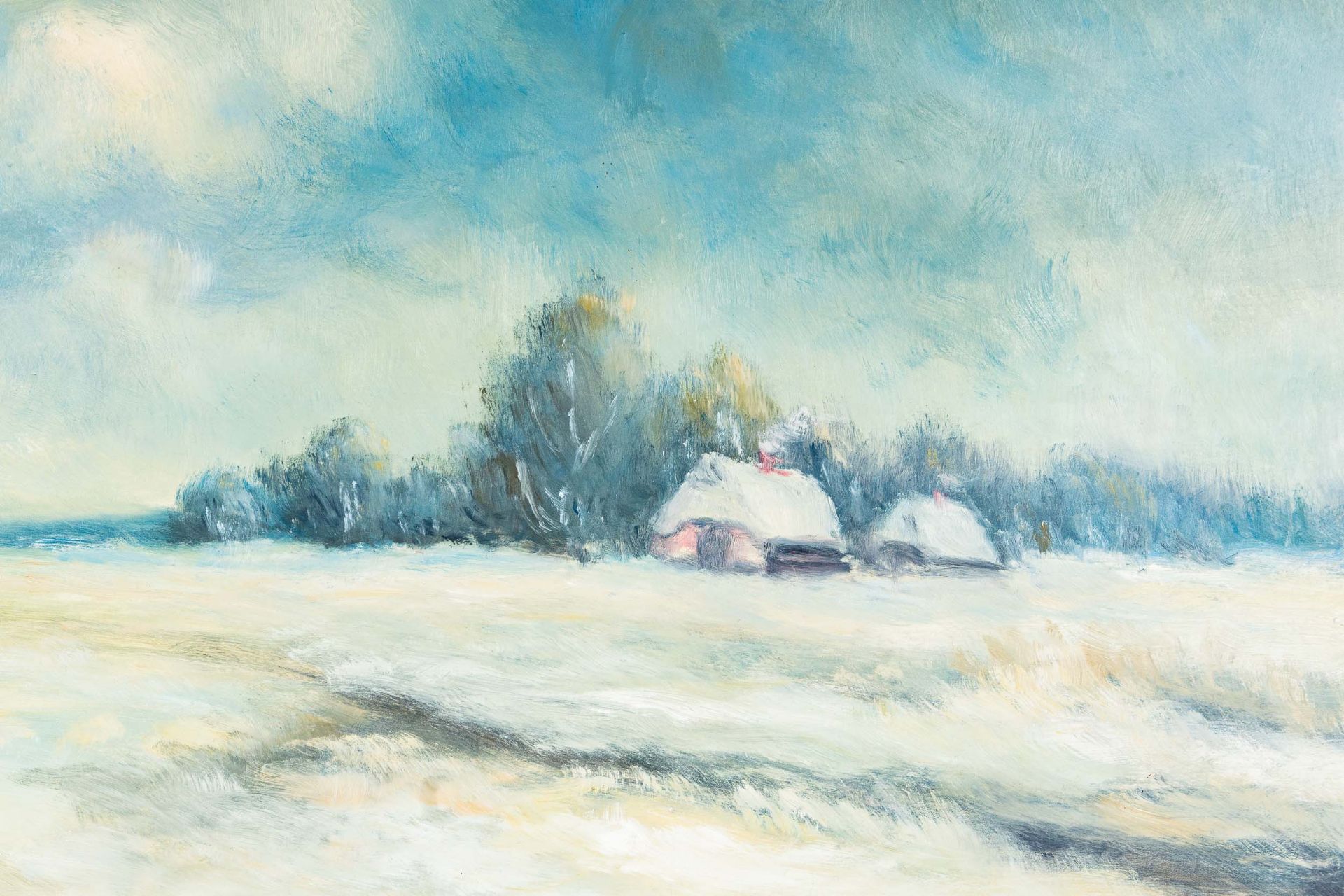 "Wintertag im Moor" - Gemälde, Öl auf Hartfaserplatte ca. 60 x 90 cm, signiert F. Szerbakow = Fedor - Image 4 of 15