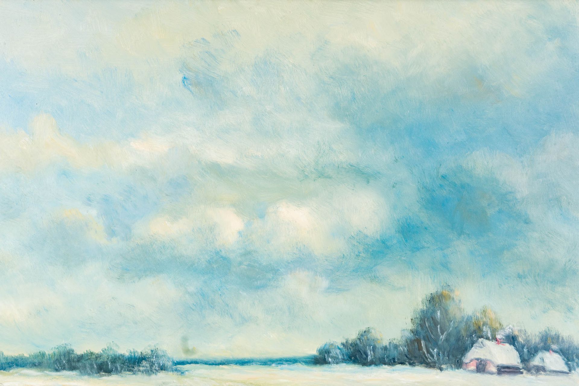 "Wintertag im Moor" - Gemälde, Öl auf Hartfaserplatte ca. 60 x 90 cm, signiert F. Szerbakow = Fedor - Image 11 of 15