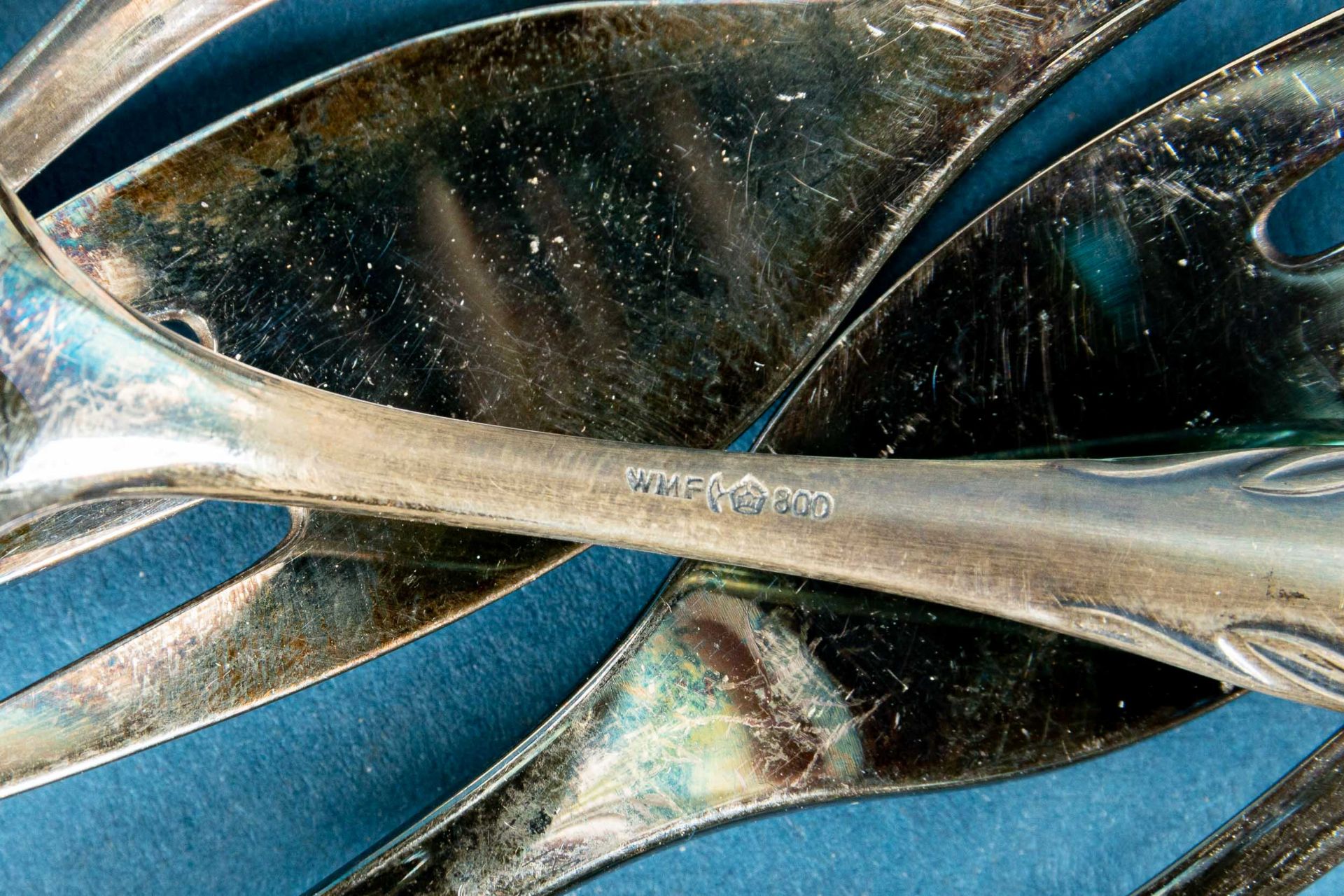 8teiliges Konvolut 800er Silberbesteck der WMF der 1960/70er Jahre, bestehend aus: 2 Kuchengabeln ( - Image 6 of 6