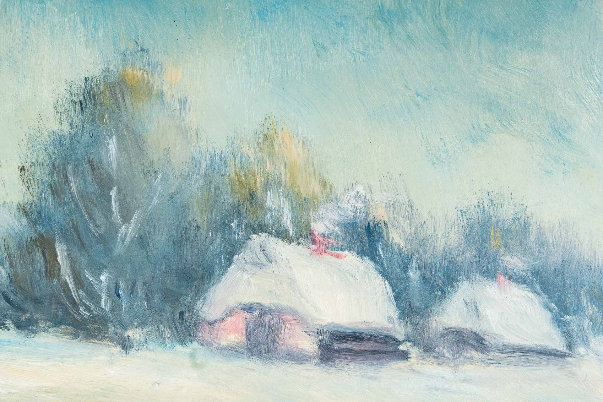 "Wintertag im Moor" - Gemälde, Öl auf Hartfaserplatte ca. 60 x 90 cm, signiert F. Szerbakow = Fedor - Image 6 of 15