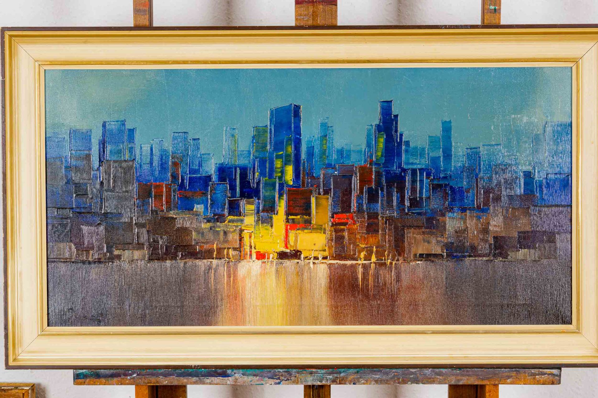 "Skyline", Gemälde, Acrylfarben auf Leinwand, teils pastoser Farbauftrag/Spachteltechnik; unten lin - Image 2 of 10