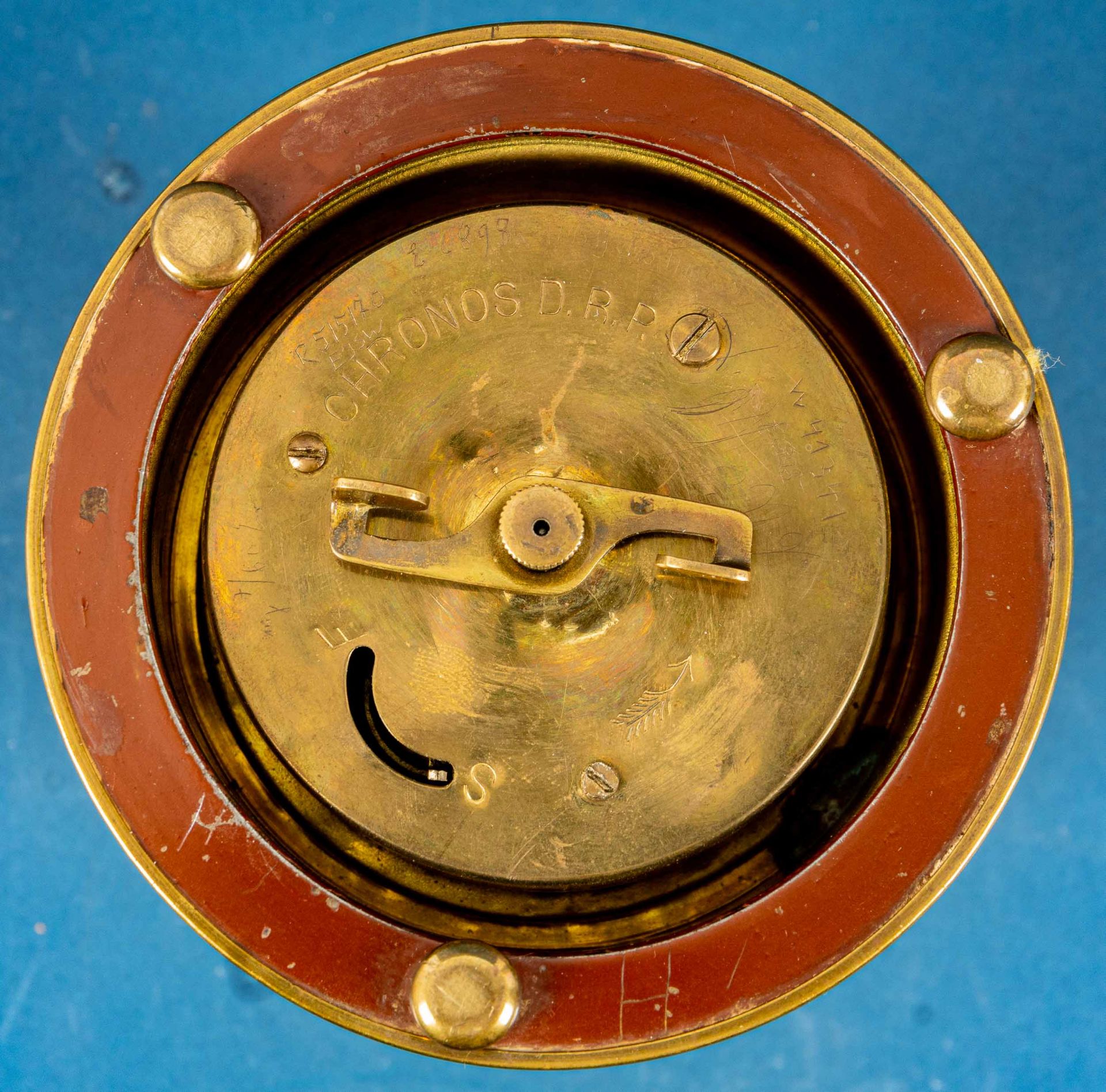 Antiker Reiseuhr/Tischuhr sog. "Carriage Clock", verglastes Messinggehäuse, Klappzahlen-Anzeige, Ju - Bild 11 aus 14