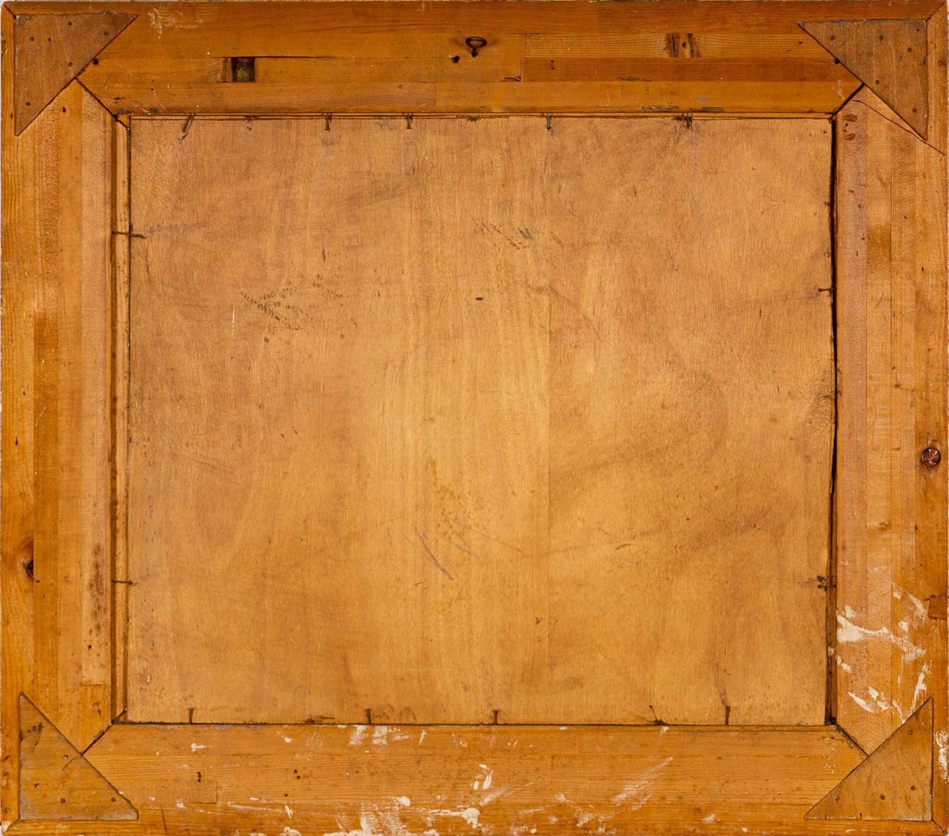 Schäfer-Szene", Gemälde, Öl auf Holztafel, ca. 52 x 60 cm, unsigniertes Gemälde aus der 1. Hälfte d - Bild 9 aus 9