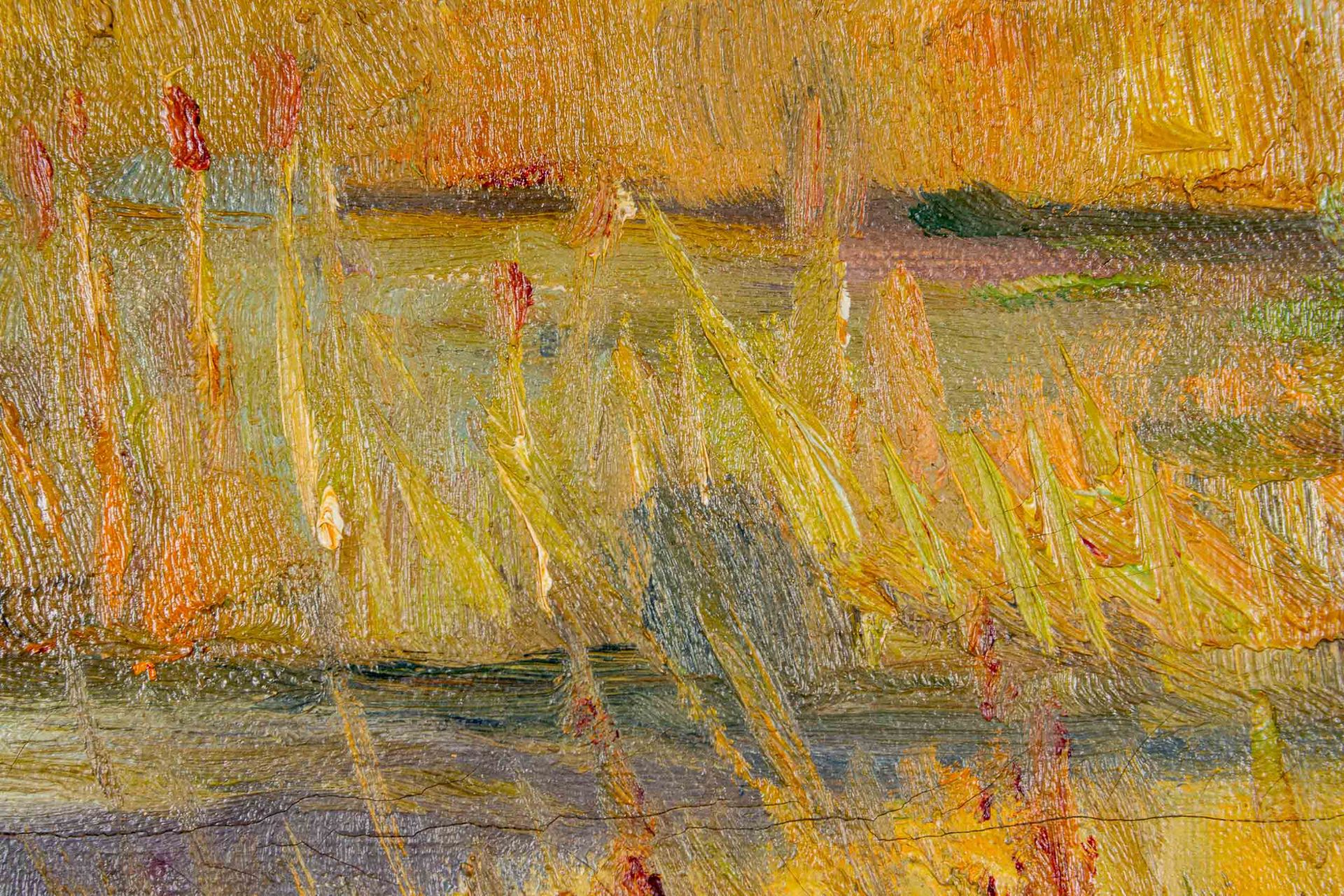 "Blühende Landschaft", Gemälde Öl auf Leinwand, Bildmaß ca. 33 x 47 cm; skandinavische Malerei, unt - Image 7 of 13