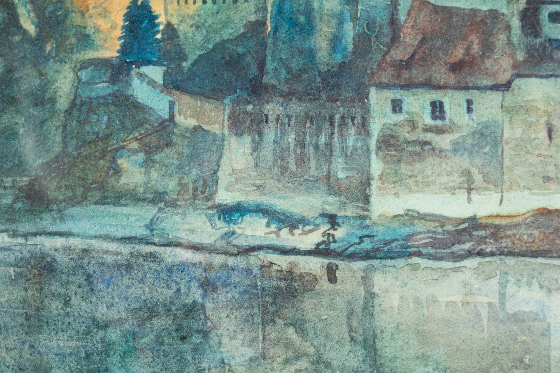 Farbdruck (?) des Helgo Pohle (1896 - 1973), ca. 33 x 43 cm. Hinter Glas in Passepartout gerahmt, S - Bild 5 aus 9